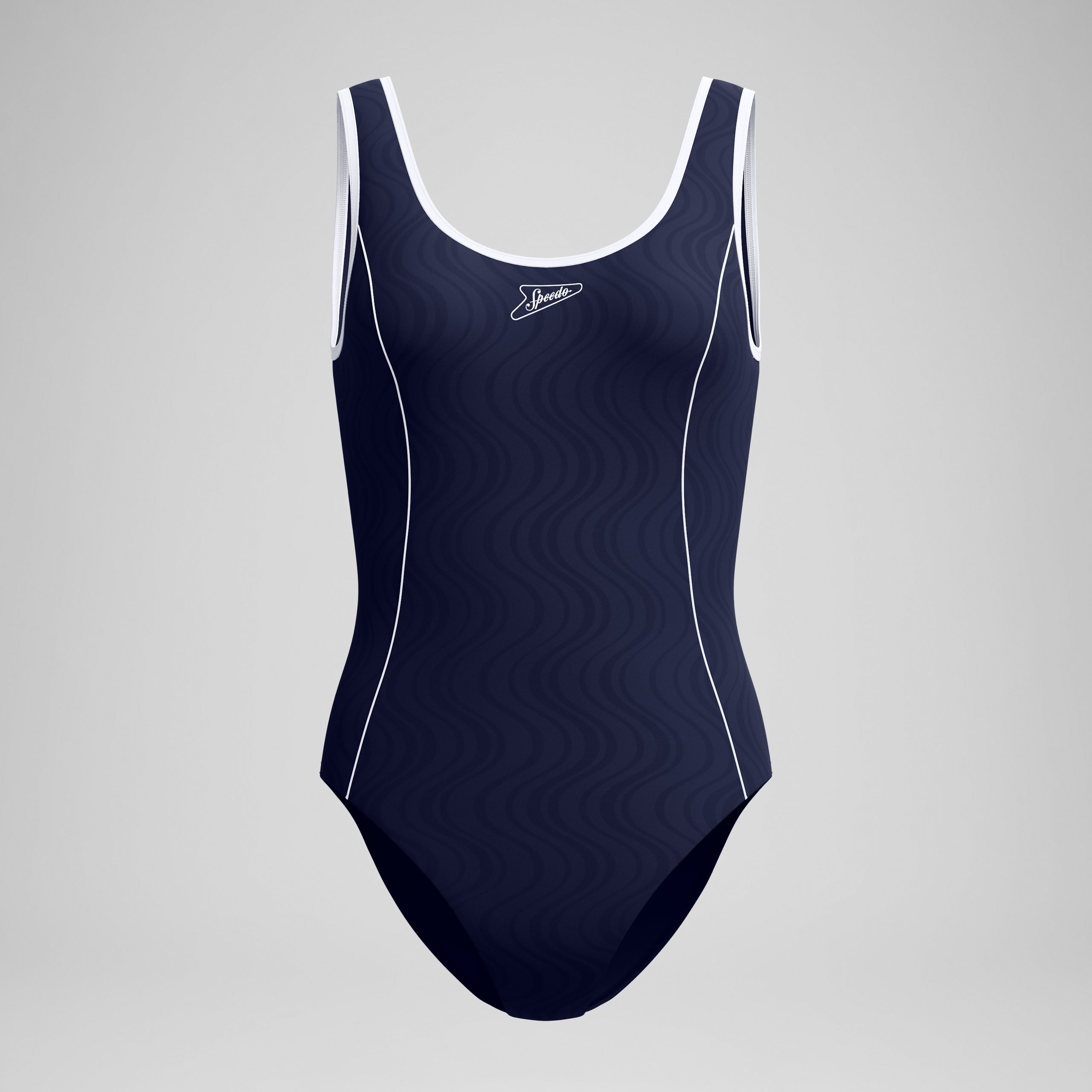 Women's Jetstream Textured Bound Scoop One Piece Navy/White - Image 4