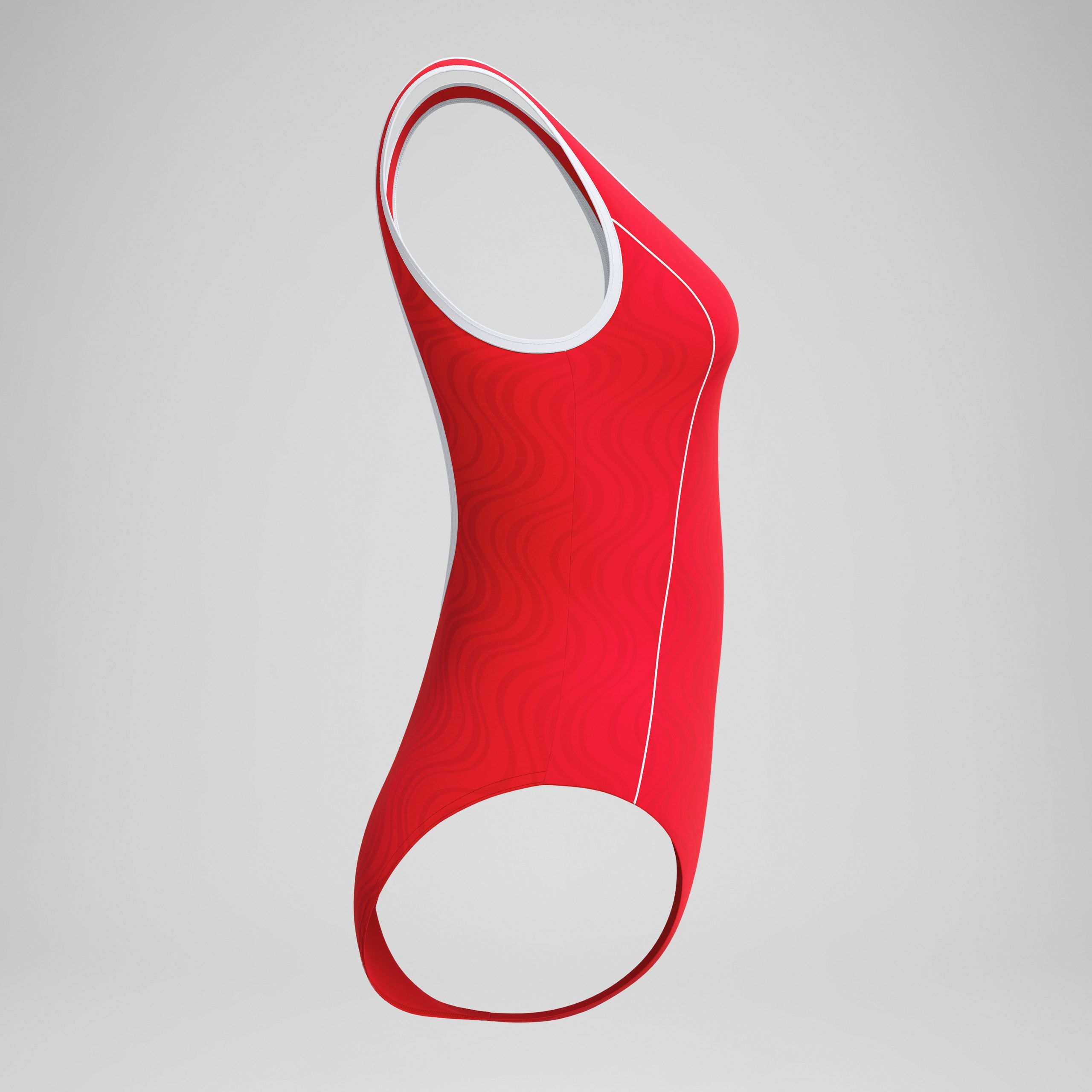Women's Jetstream Textured Bound Scoop One Piece Red/White - Image 6