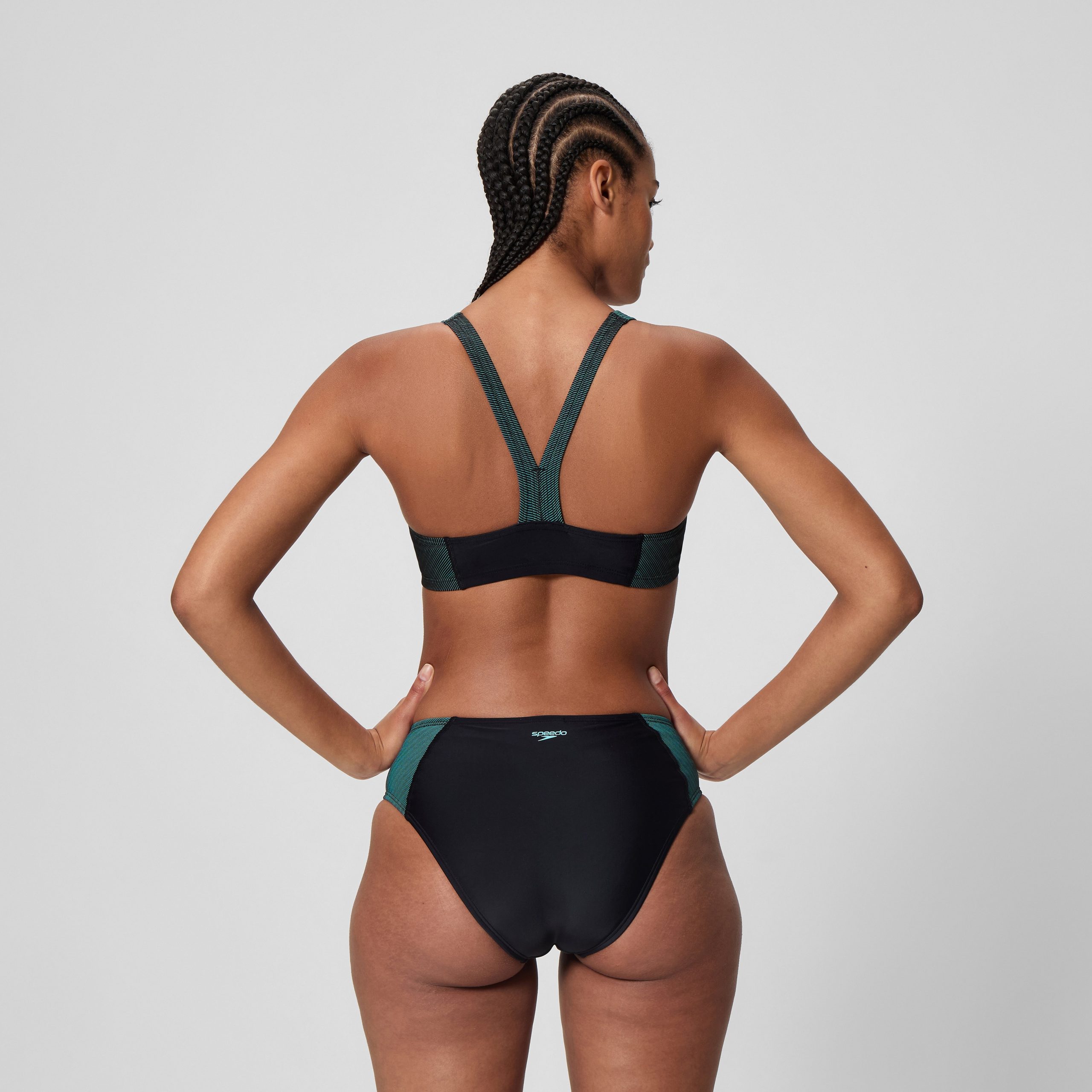 Women's Quantum Rib Splice Bikini Set Black/Blue - Image 3