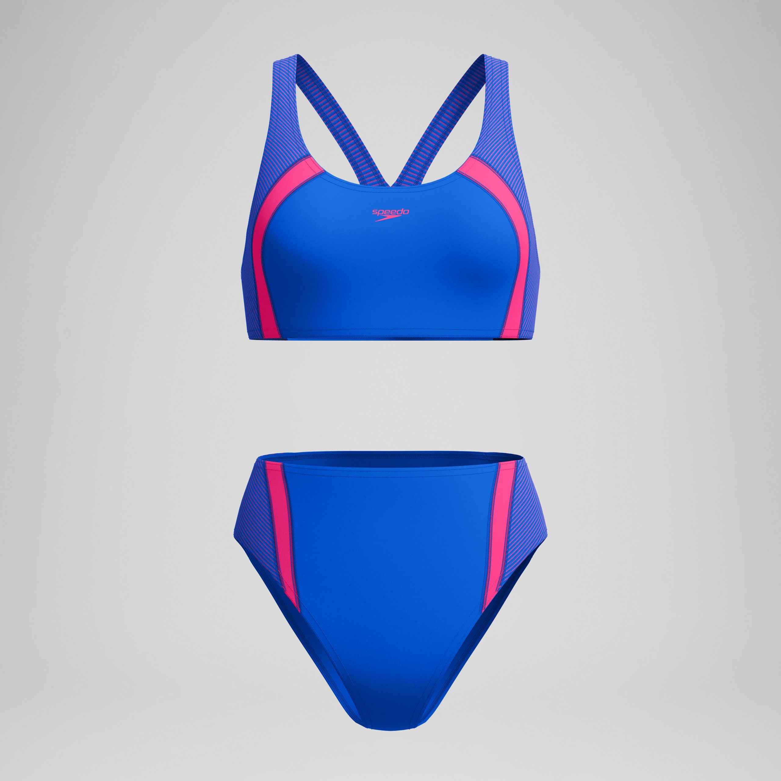 Women's Quantum Rib Splice Bikini Set Black/Blue - Image 4