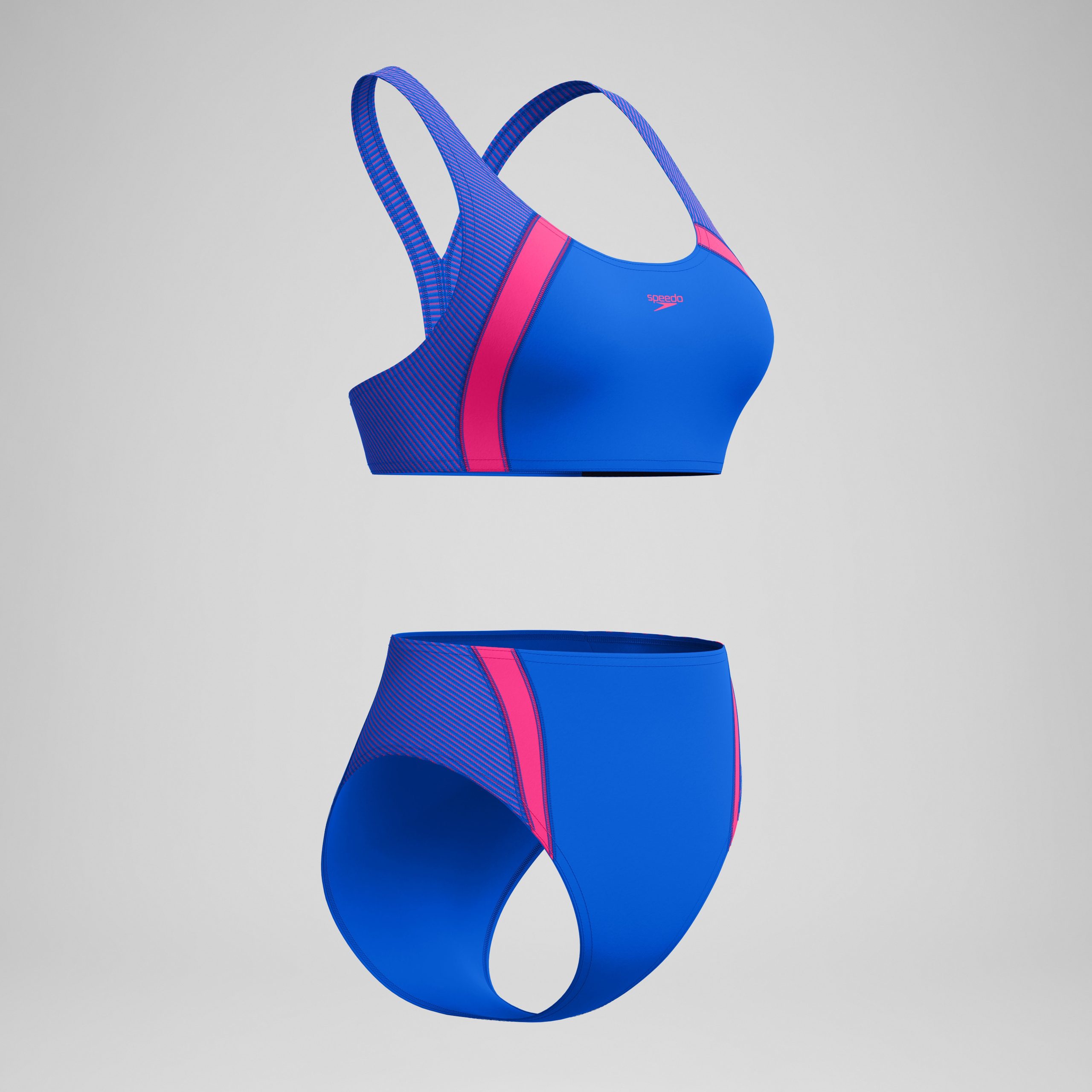 Women's Quantum Rib Splice Bikini Set Black/Blue - Image 5