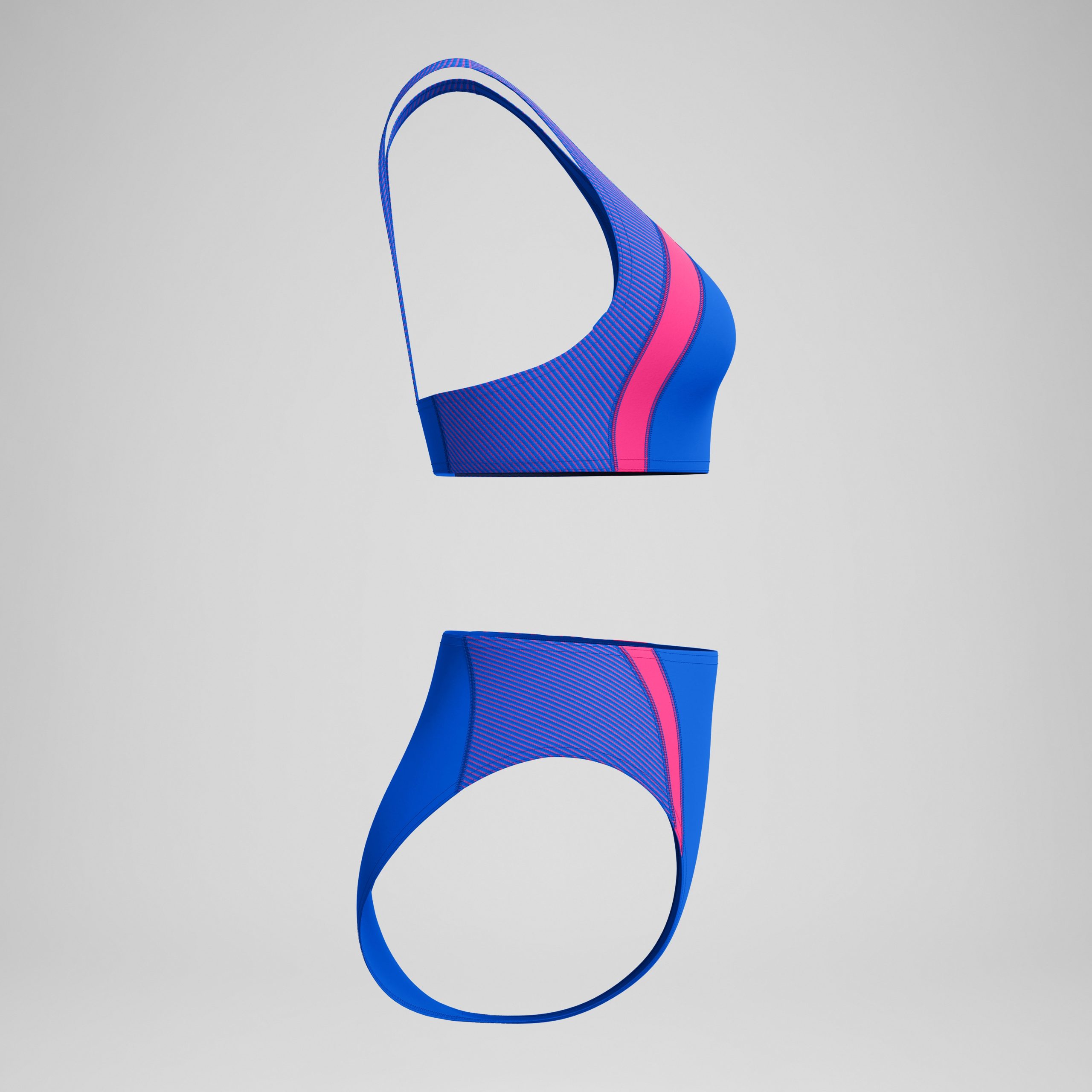 Women's Quantum Rib Splice Bikini Set Black/Blue - Image 6