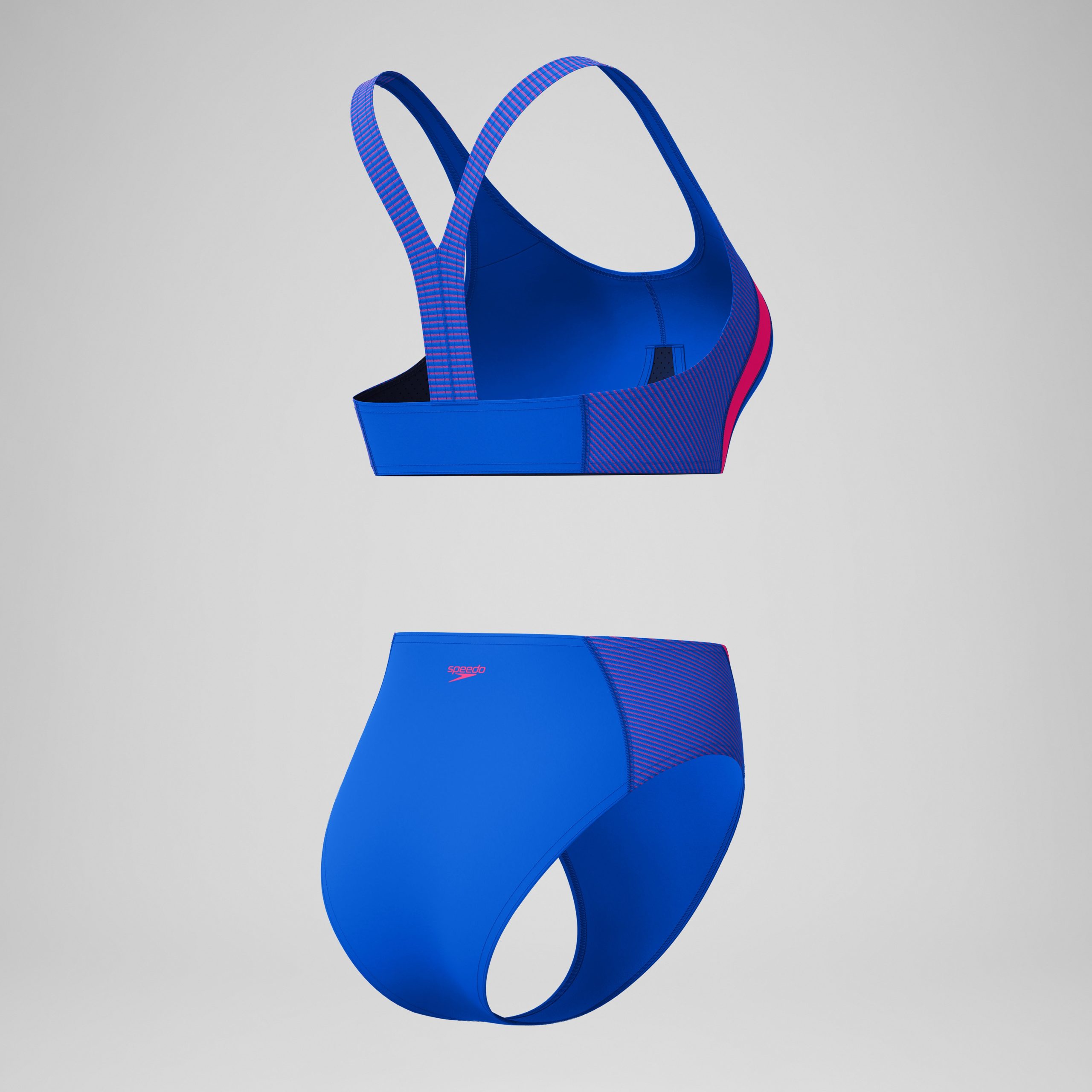 Women's Quantum Rib Splice Bikini Set Black/Blue - Image 7