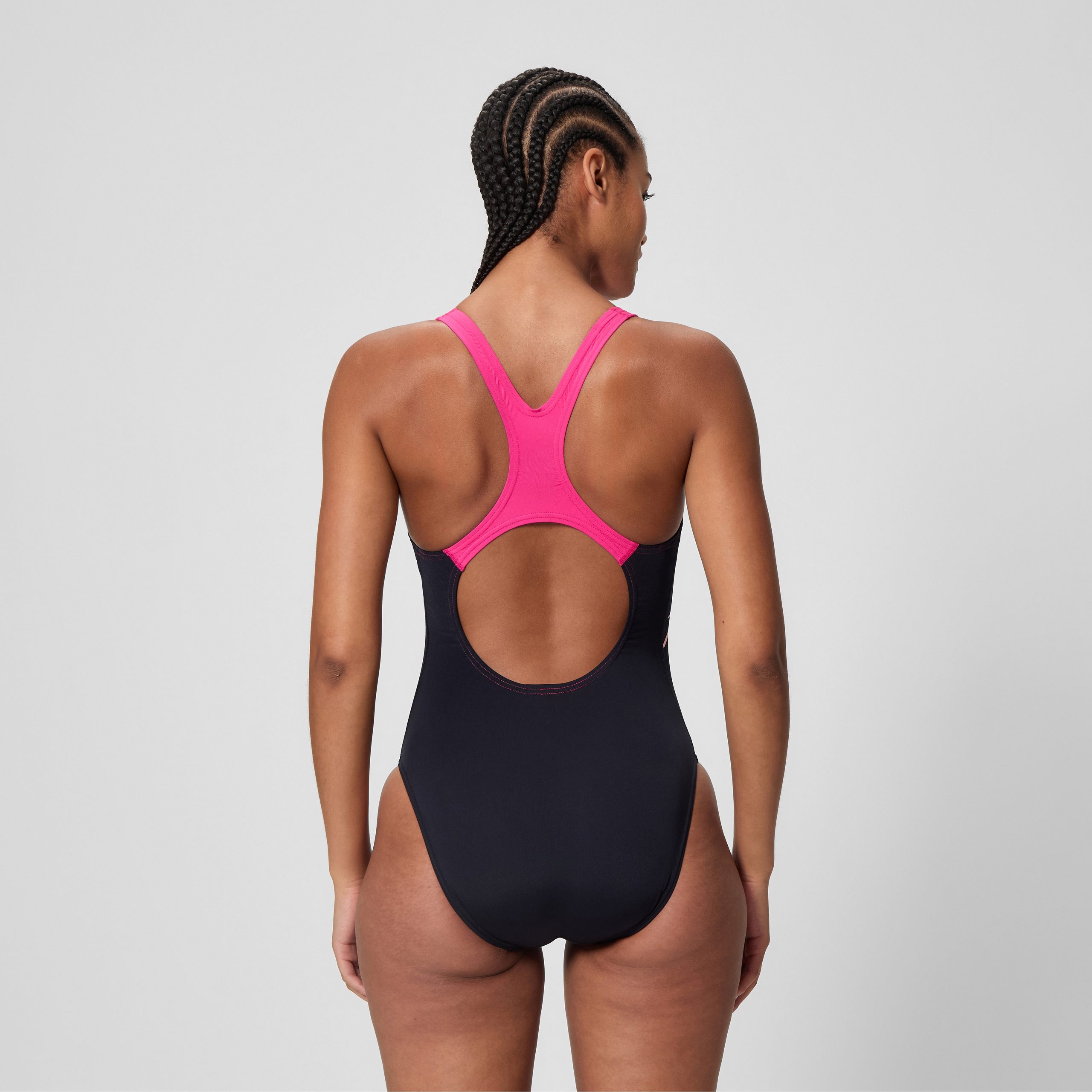 Women's Medley Logo Medalist One Piece Black/Pink - Image 3
