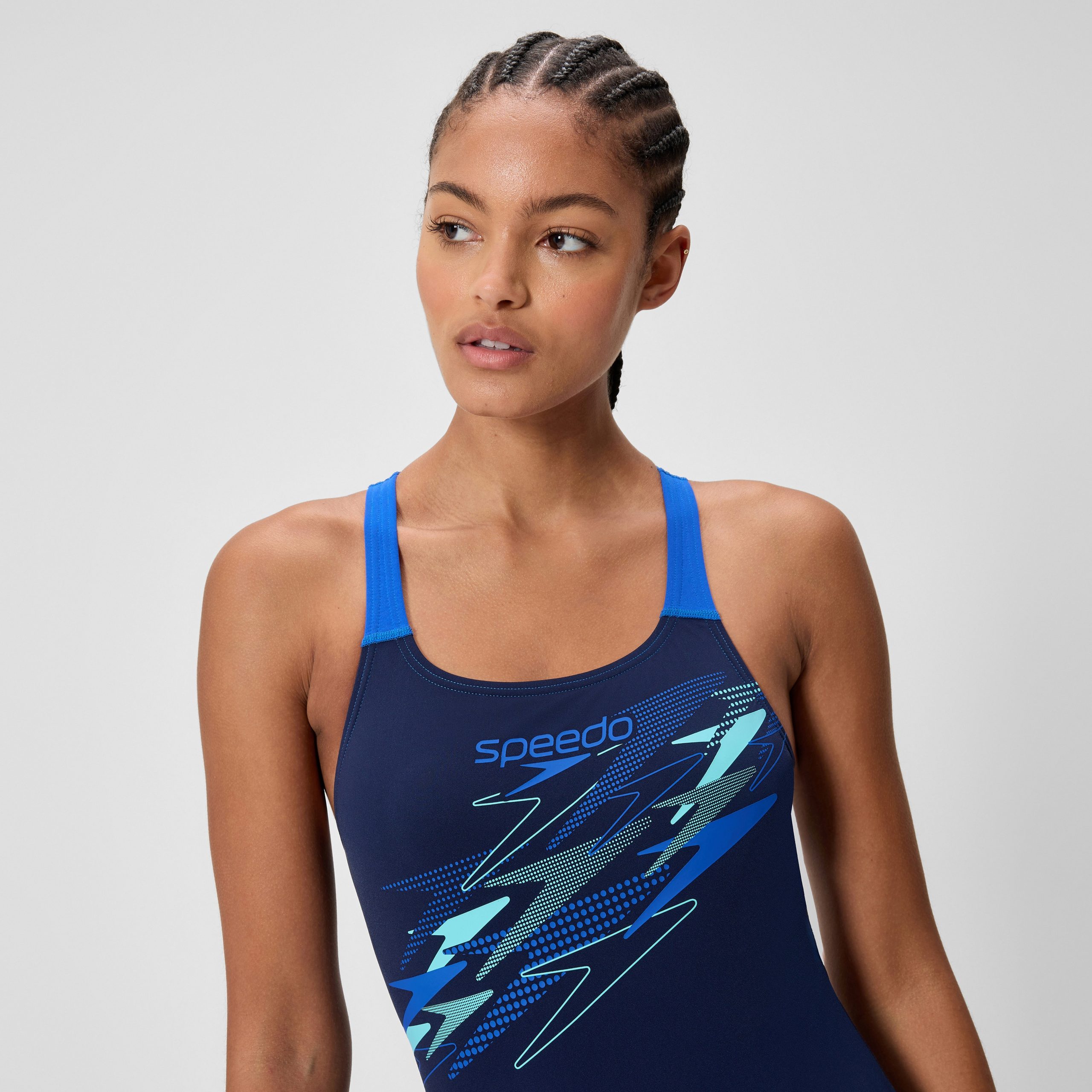 Women's Medley Logo Medalist One Piece Navy/Blue - Image 9