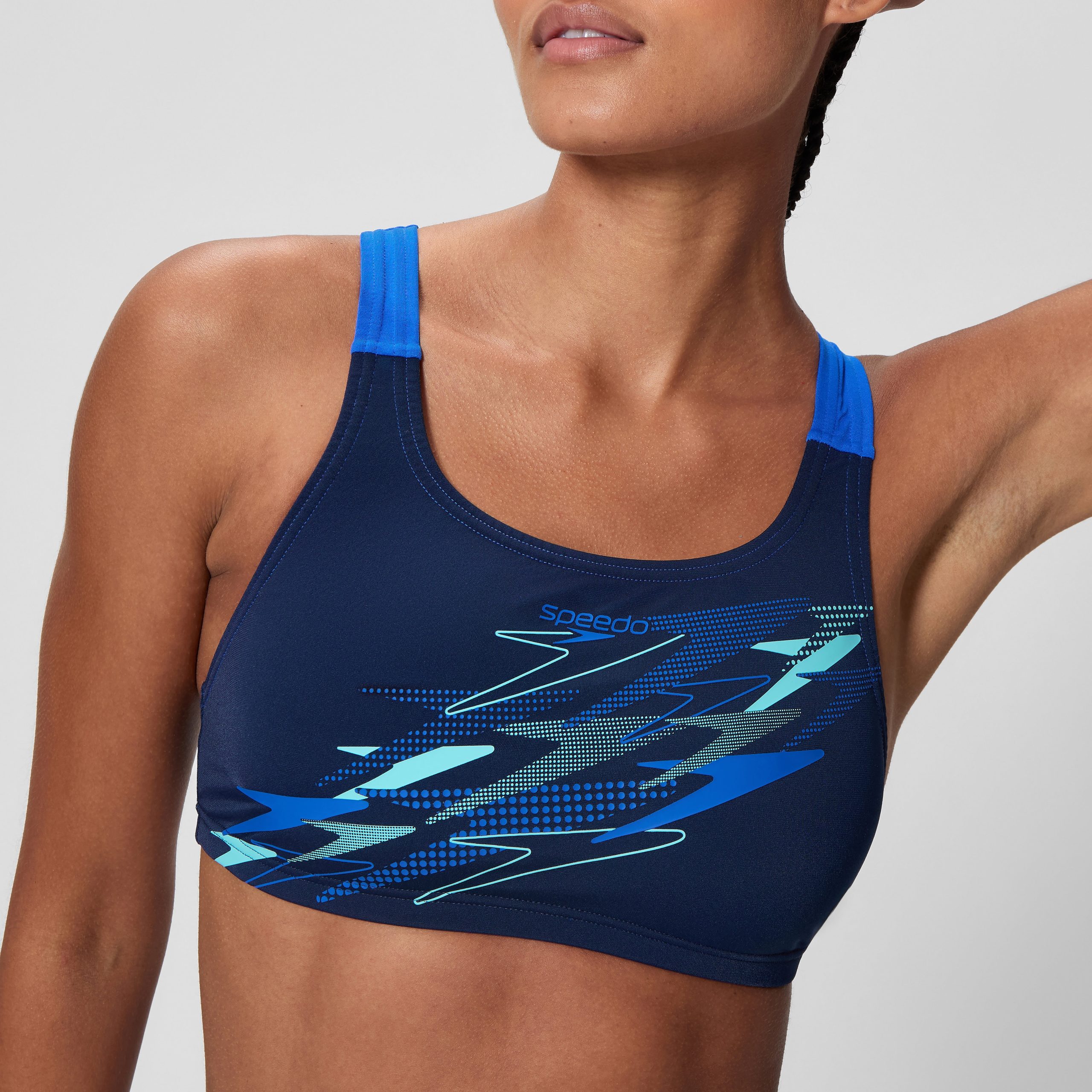 Women's Medley Logo V-Back Two Piece Navy/Blue - Image 9