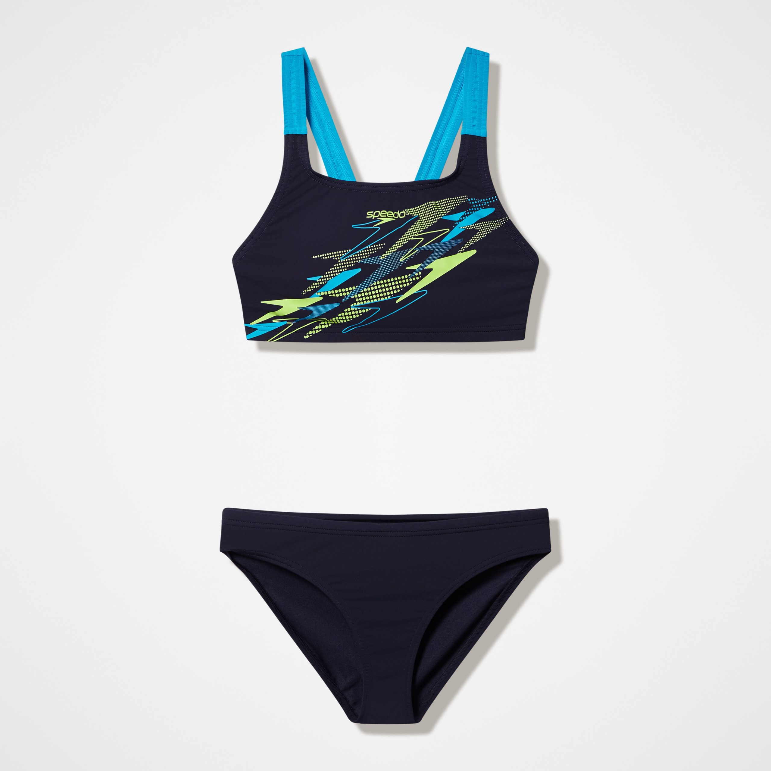 Women's Medley Logo V-Back Two Piece Black/Turquoise