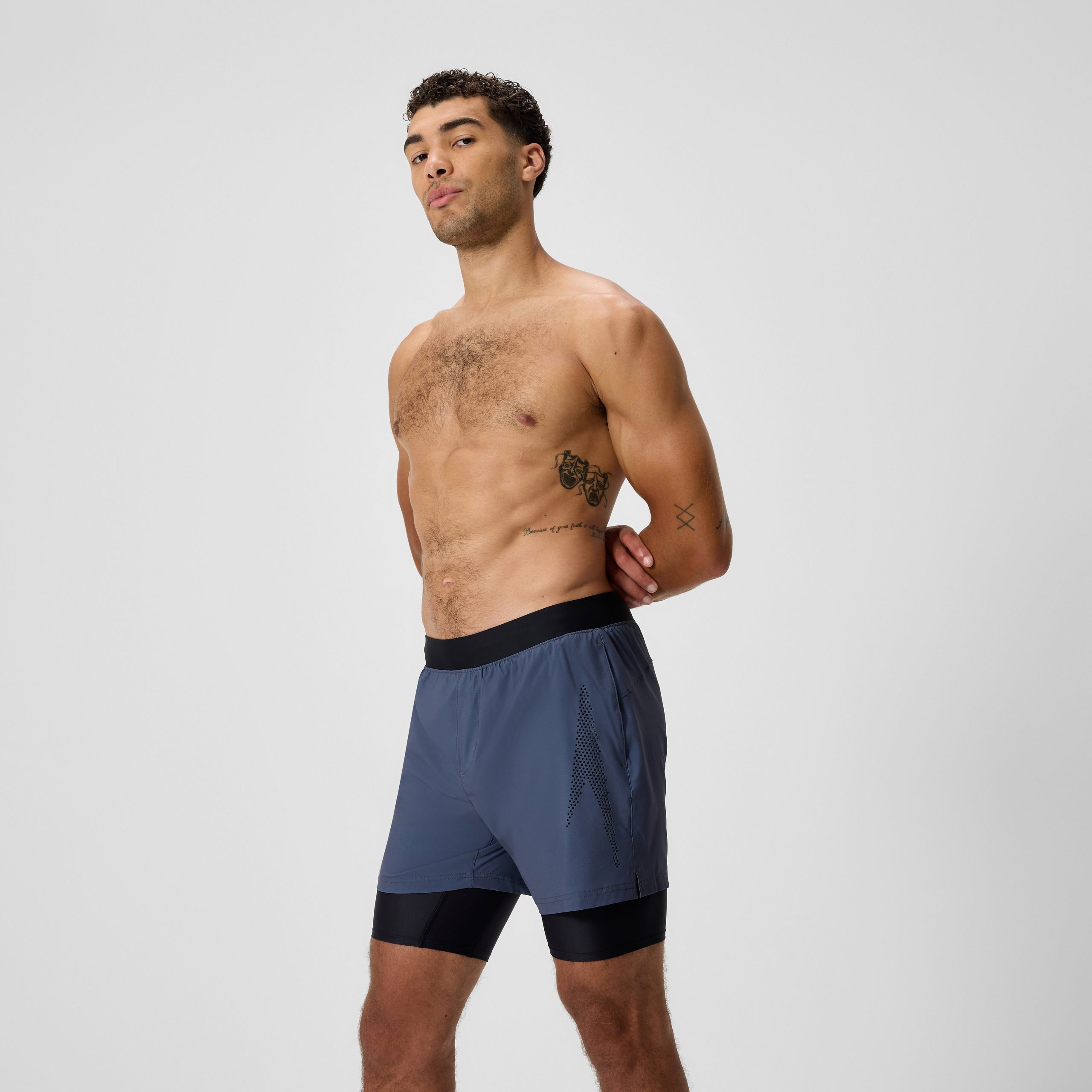 Men's Swim Shorts with Jammer Gray/Black - Image 2