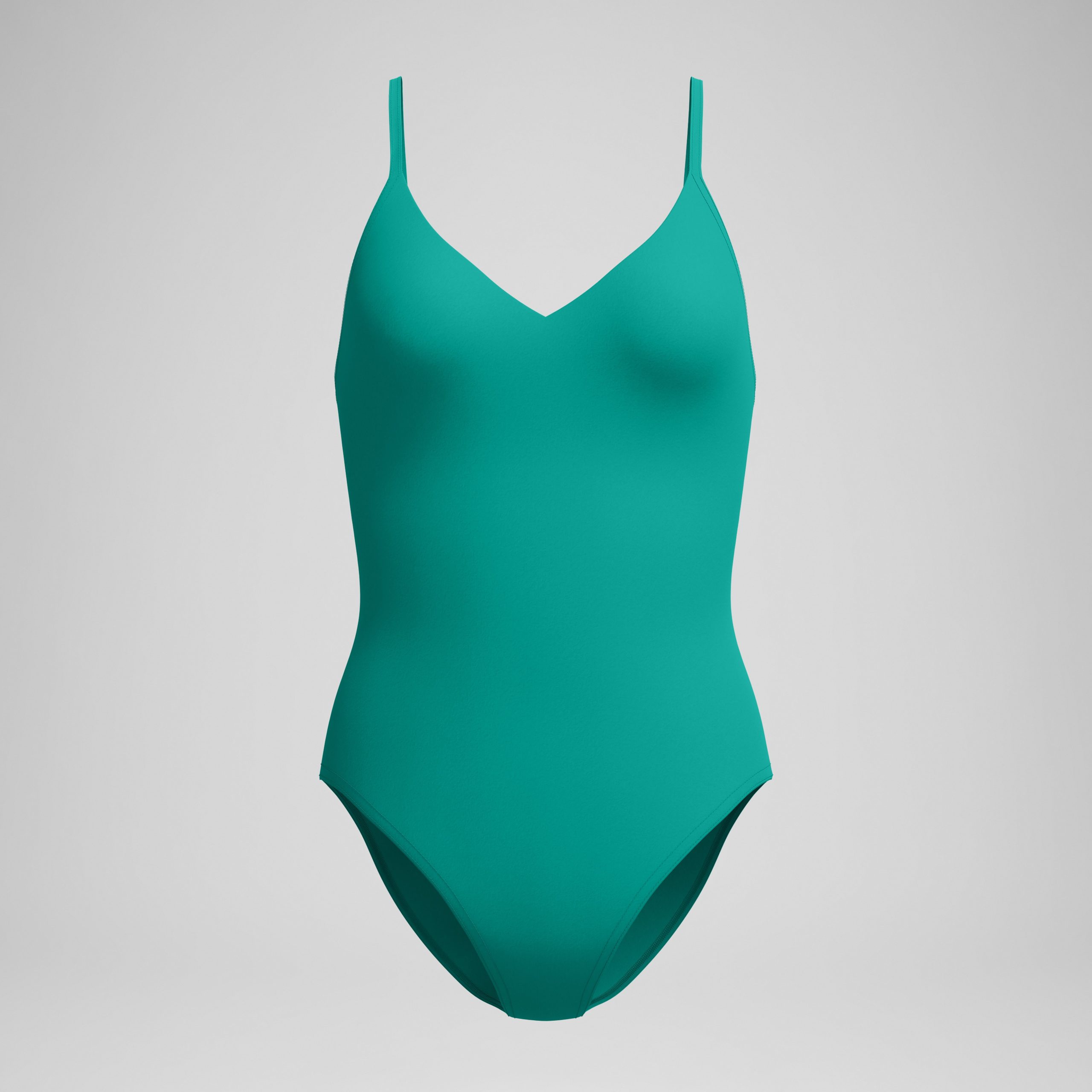 Women's Solid V-Neck One Piece Teal - Image 4