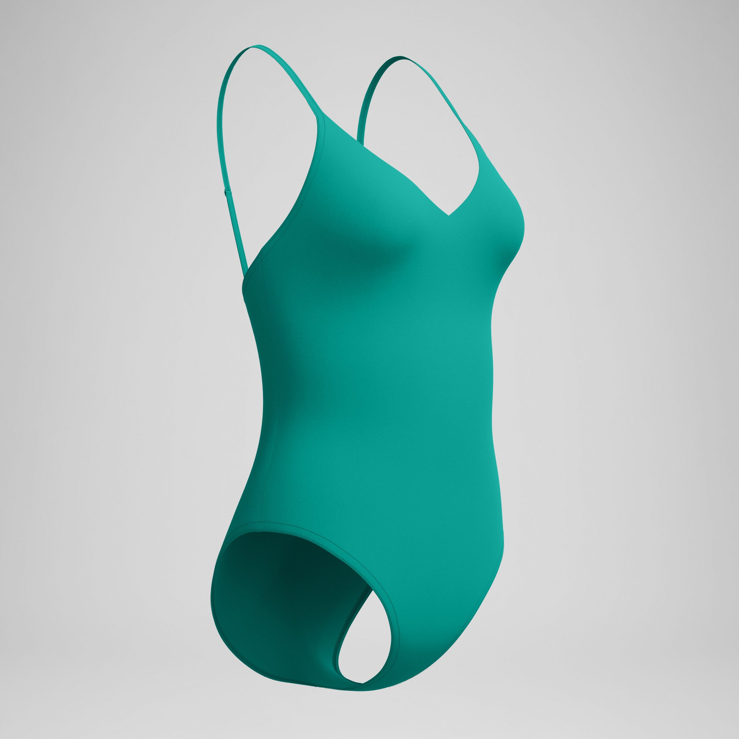 Women's Solid V-Neck One Piece Teal - Image 5