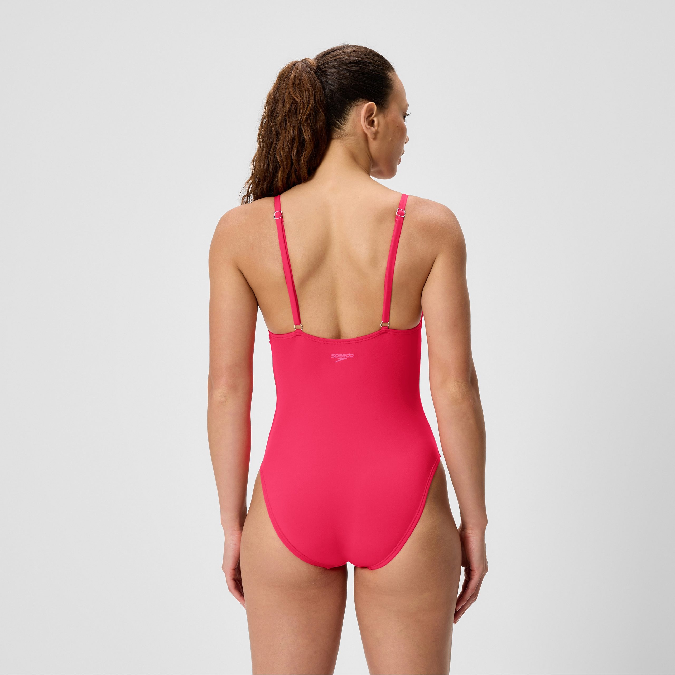 Women's Solid V-Neck One Piece Ruby - Image 3