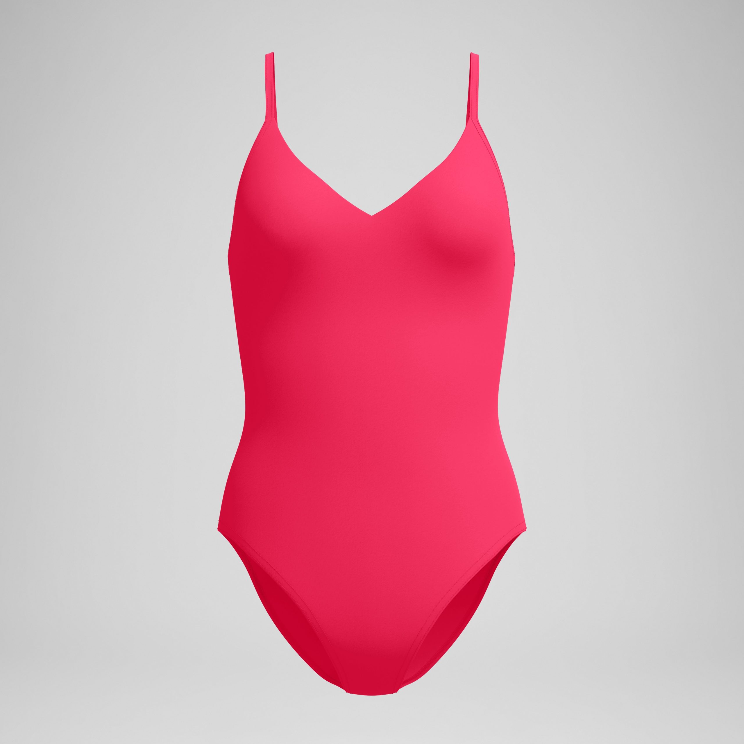 Women's Solid V-Neck One Piece Ruby - Image 4
