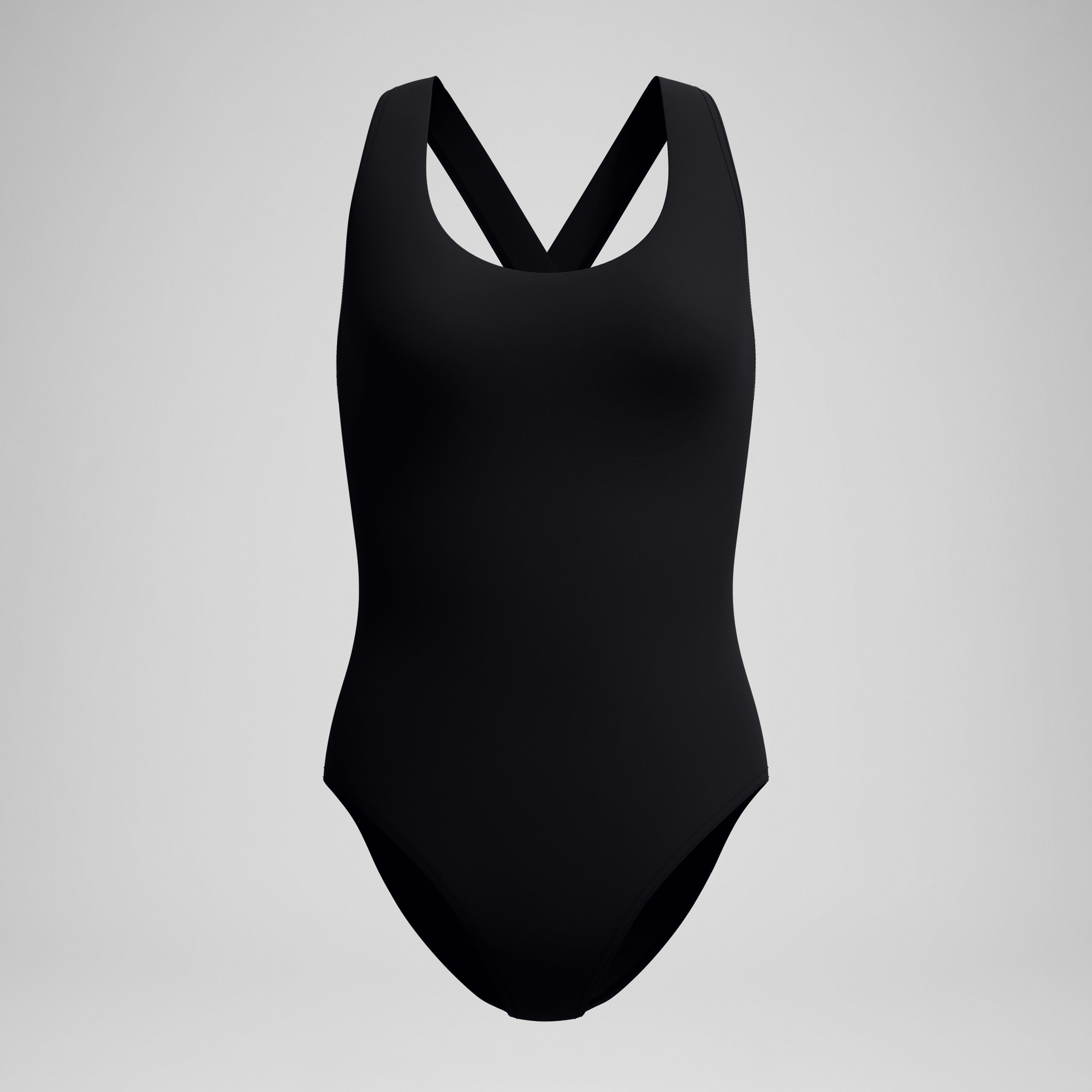 Women's Solid Scoop Neck One Piece Black - Image 4