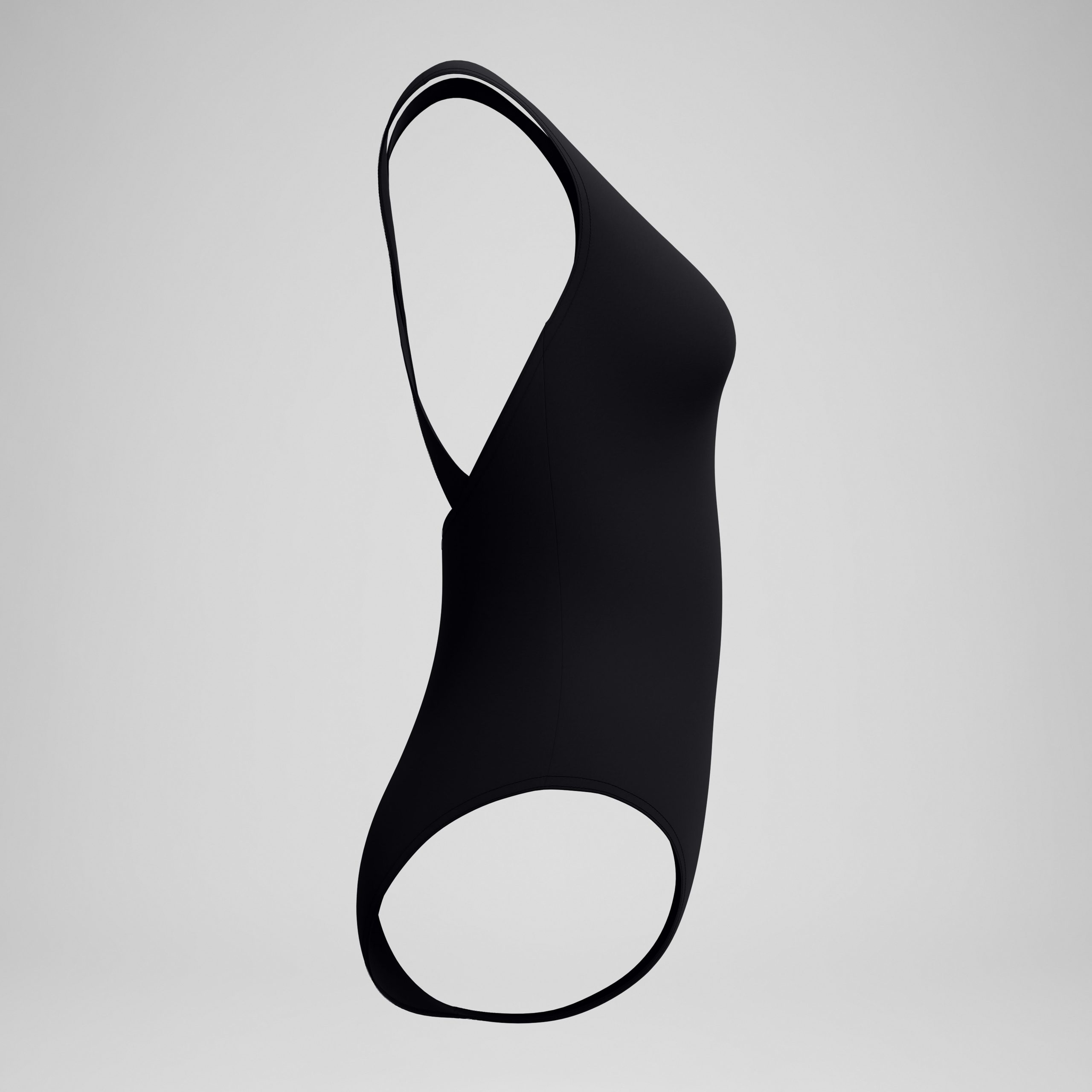 Women's Solid Scoop Neck One Piece Black - Image 5