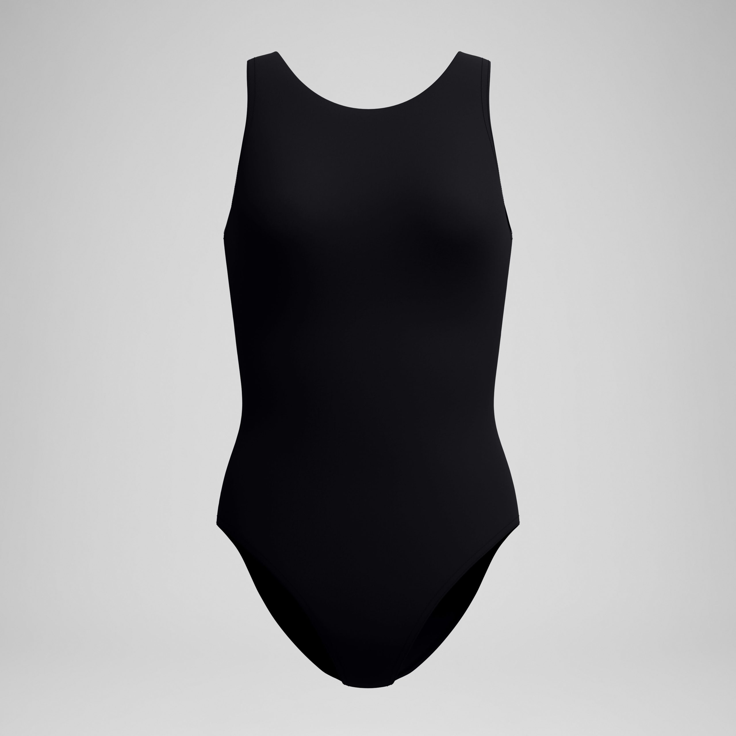 Women's Solid High Neck One Piece Black - Image 4