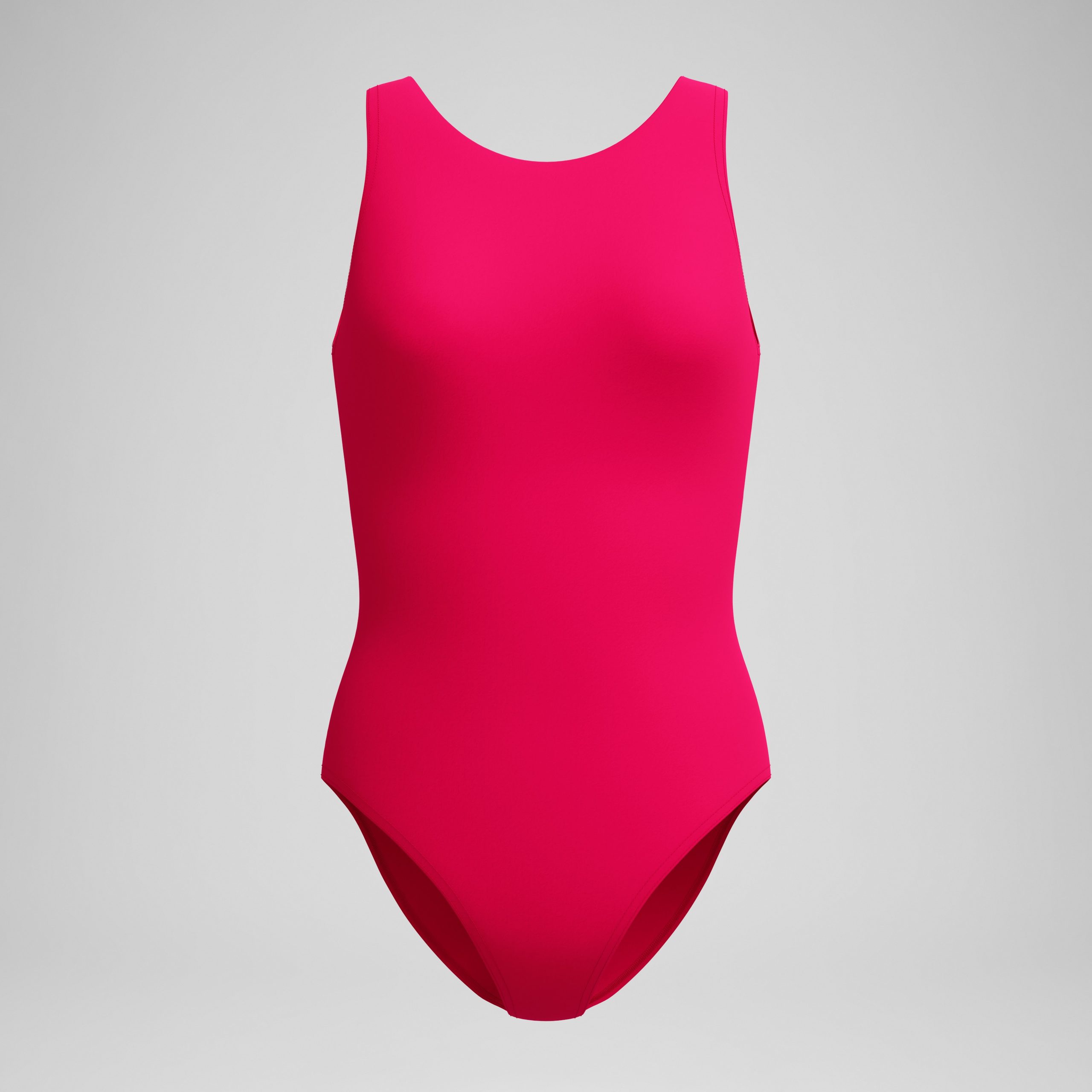 Women's Solid High Neck One Piece Ruby - Image 4