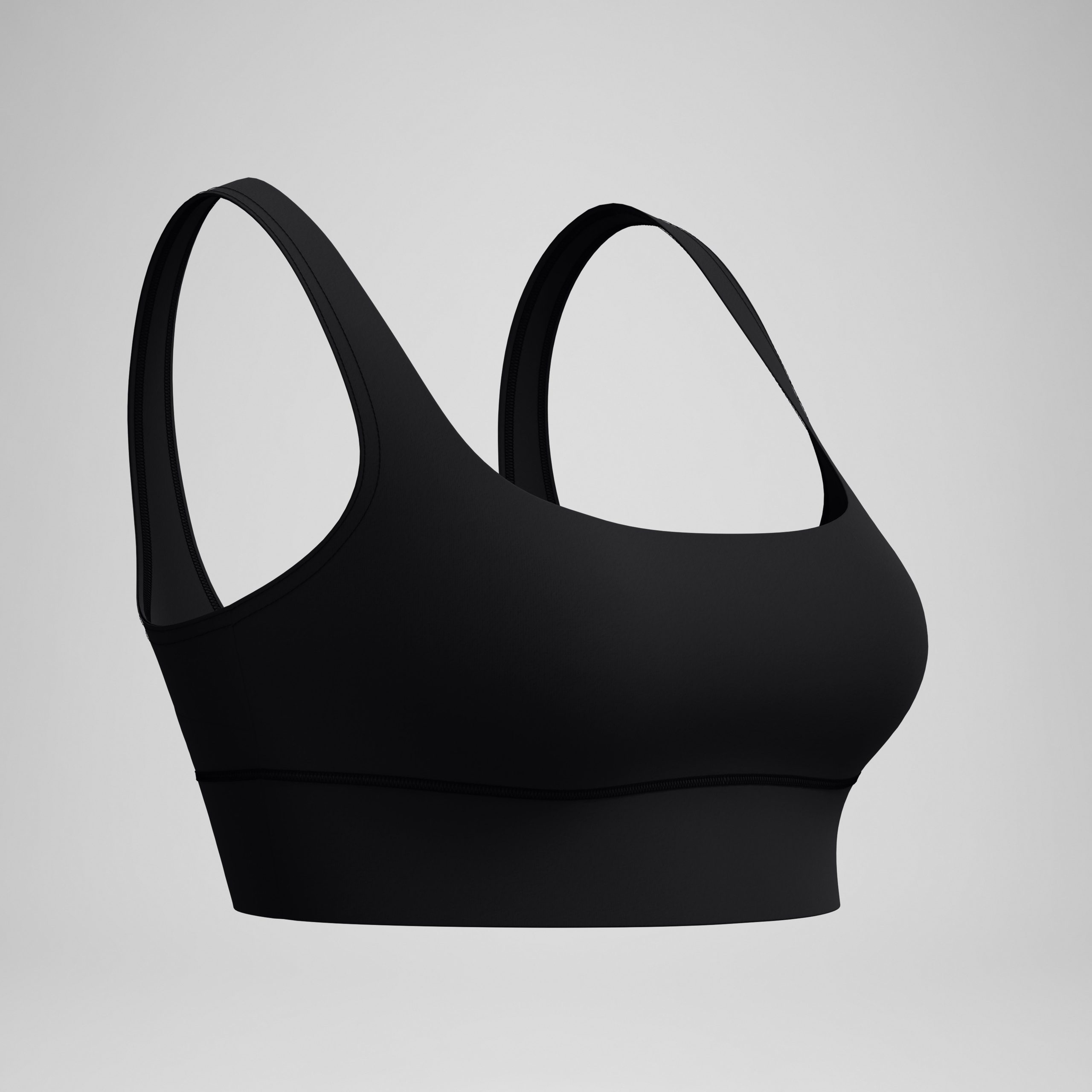 Women's Solid Square Neck Bikini Top Black - Image 5