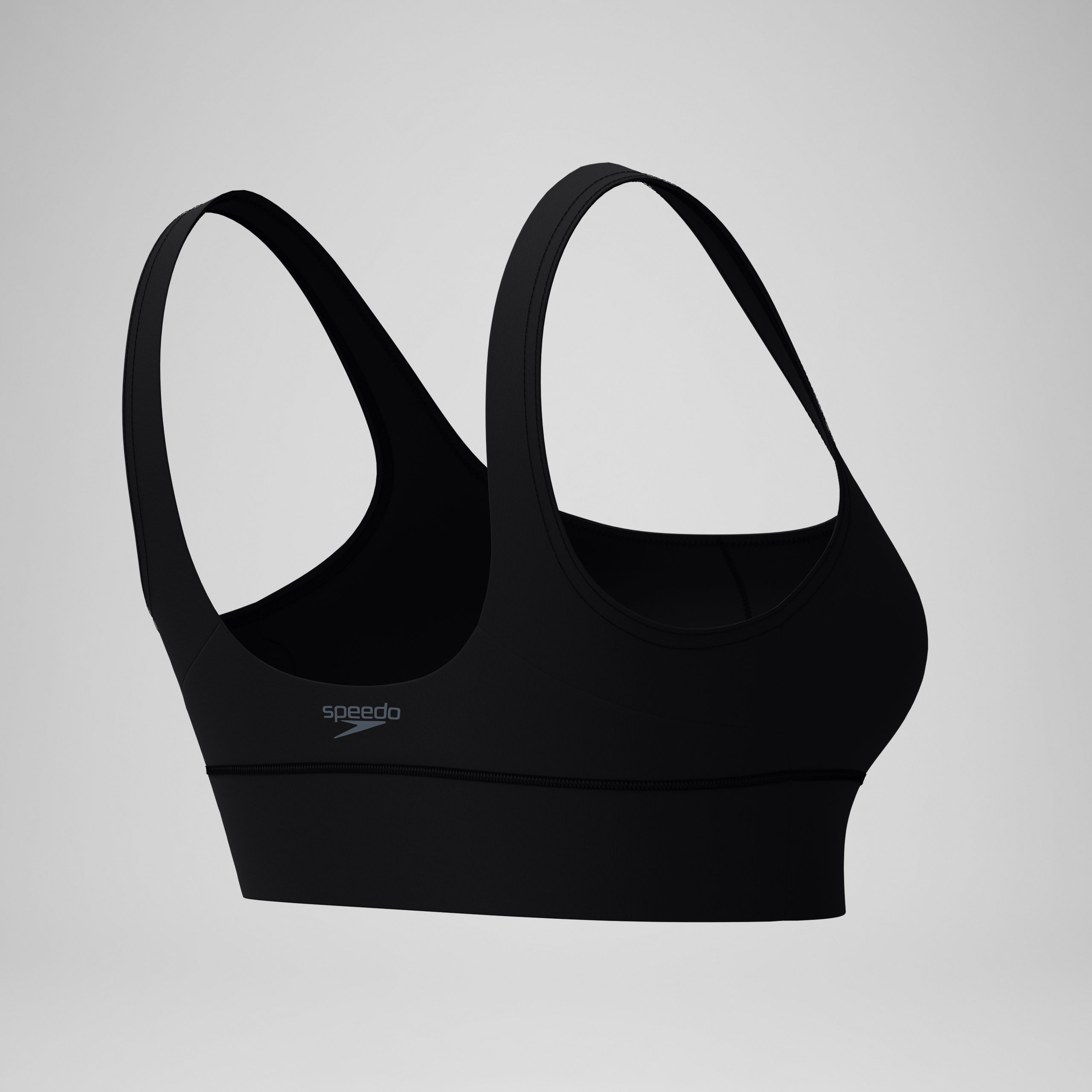 Women's Solid Square Neck Bikini Top Black - Image 7