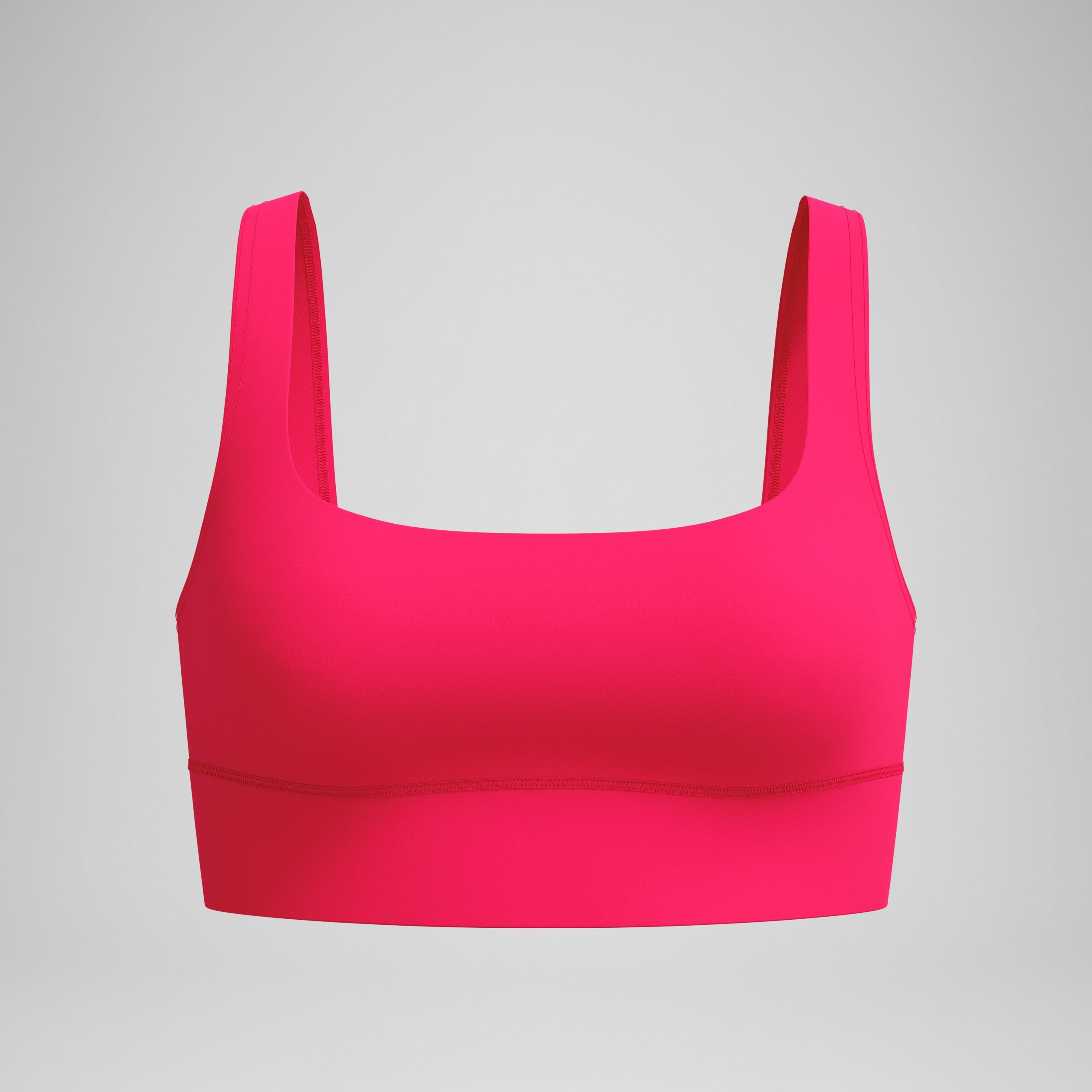 Women's Solid Square Neck Bikini Top Ruby - Image 4