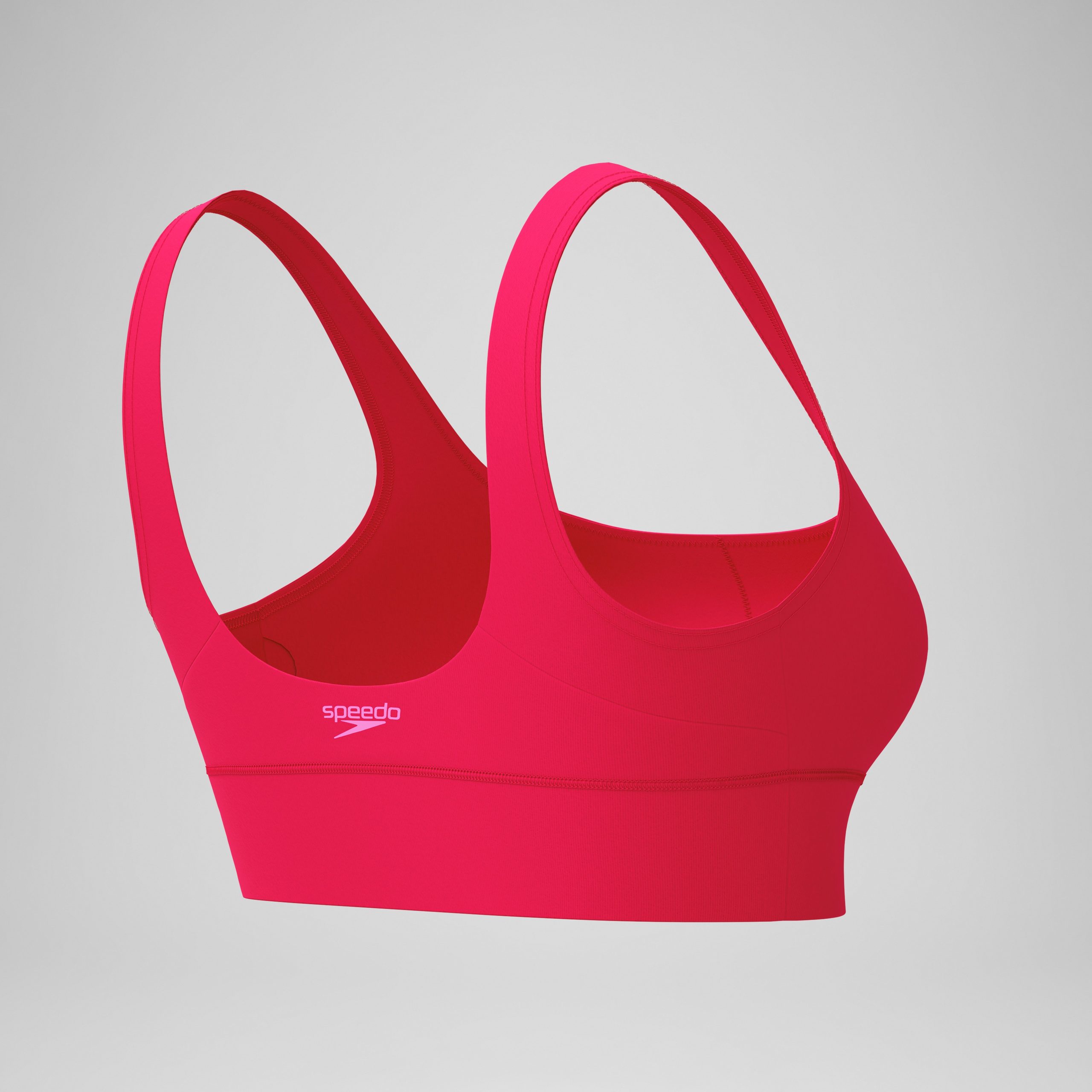 Women's Solid Square Neck Bikini Top Ruby - Image 7