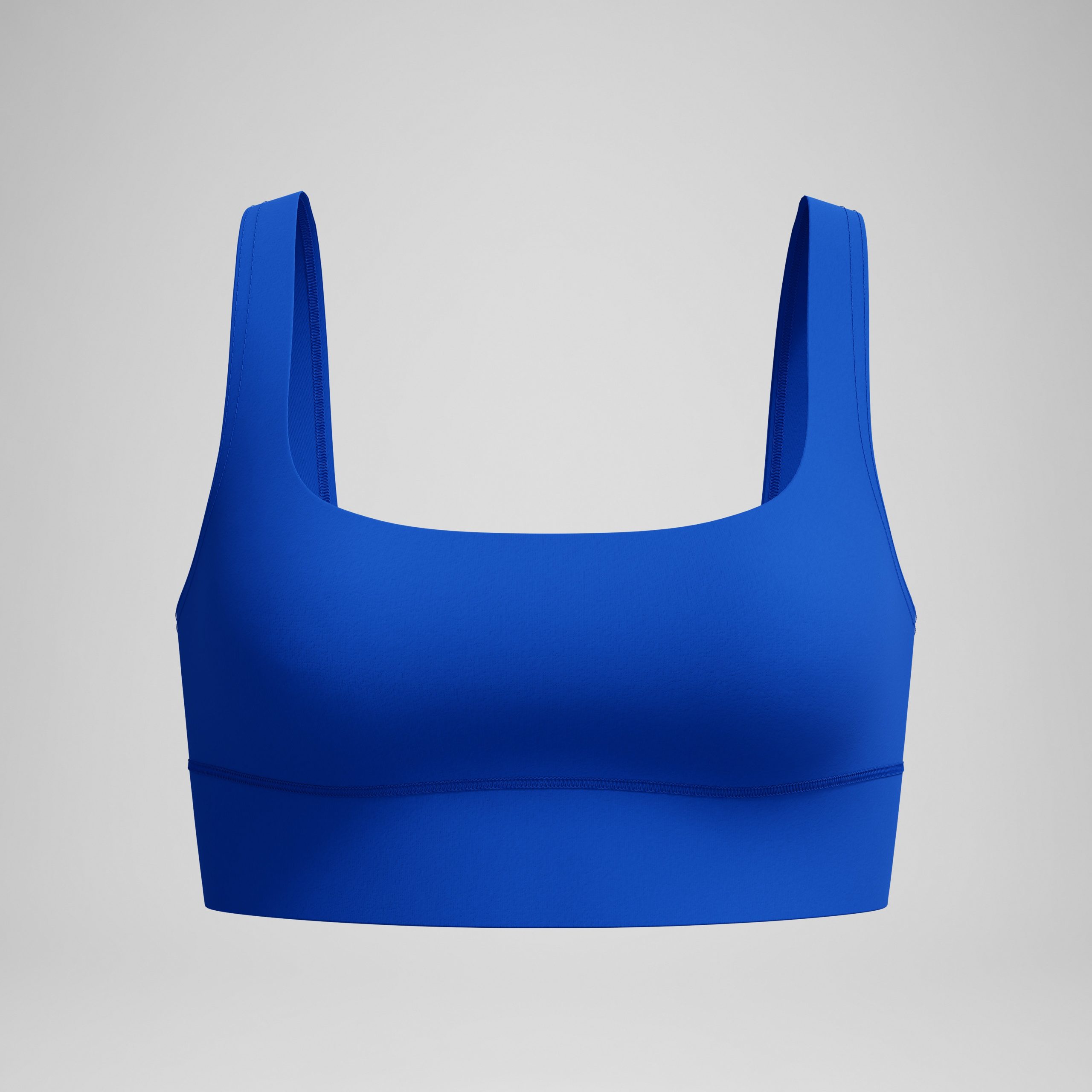 Women's Solid Square Neck Bikini Top Blue - Image 4