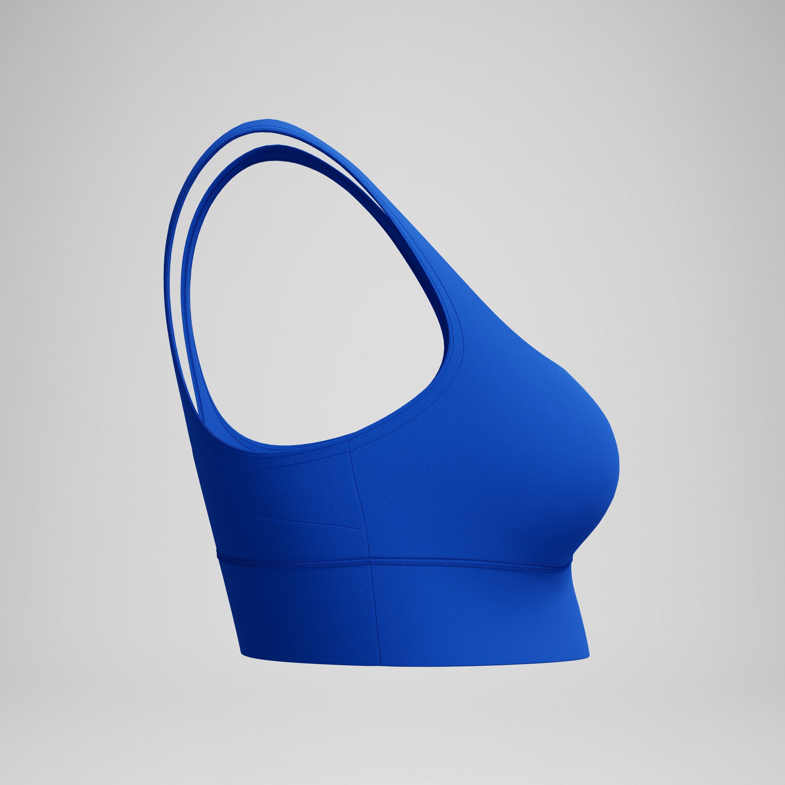 Women's Solid Square Neck Bikini Top Blue - Image 6