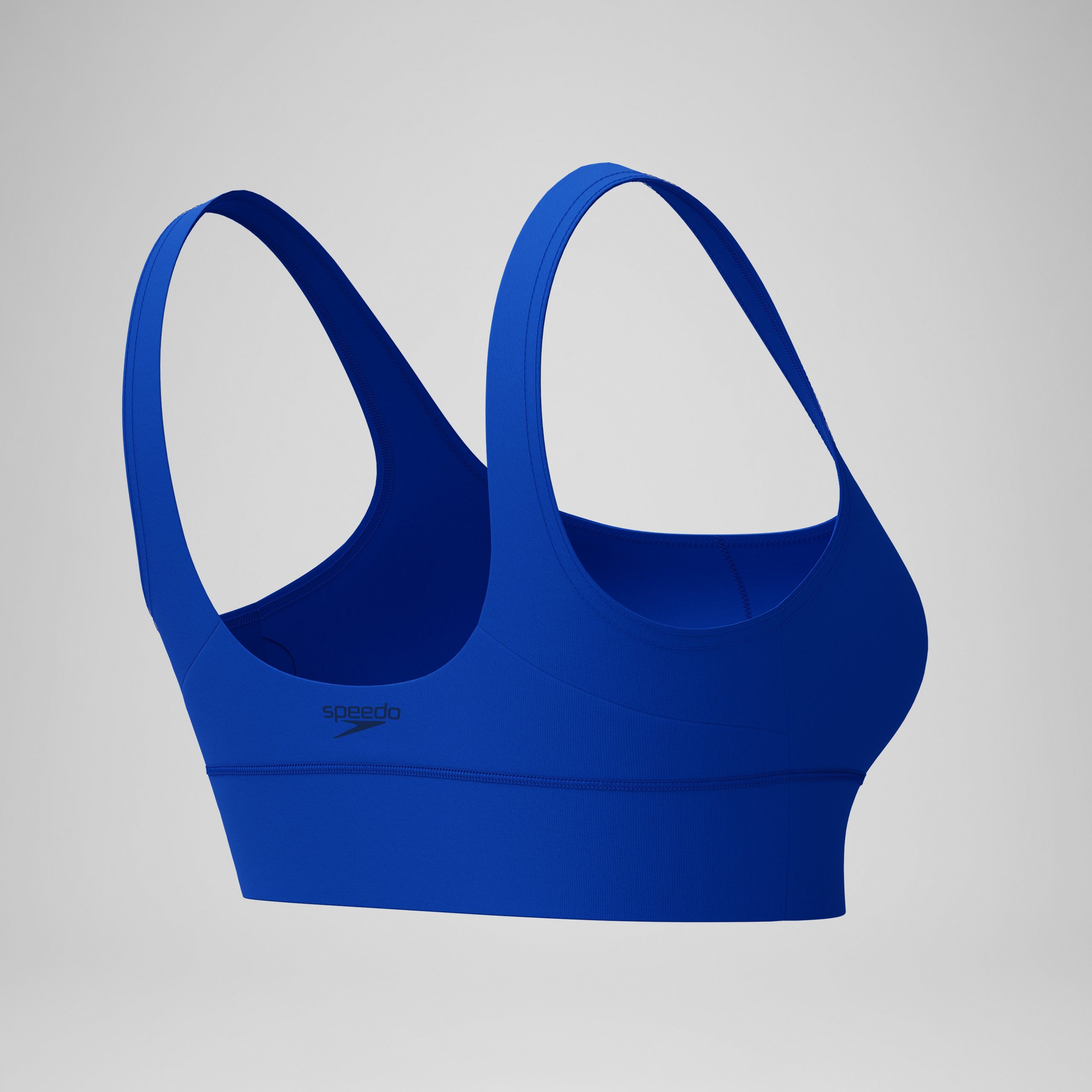 Women's Solid Square Neck Bikini Top Blue - Image 7