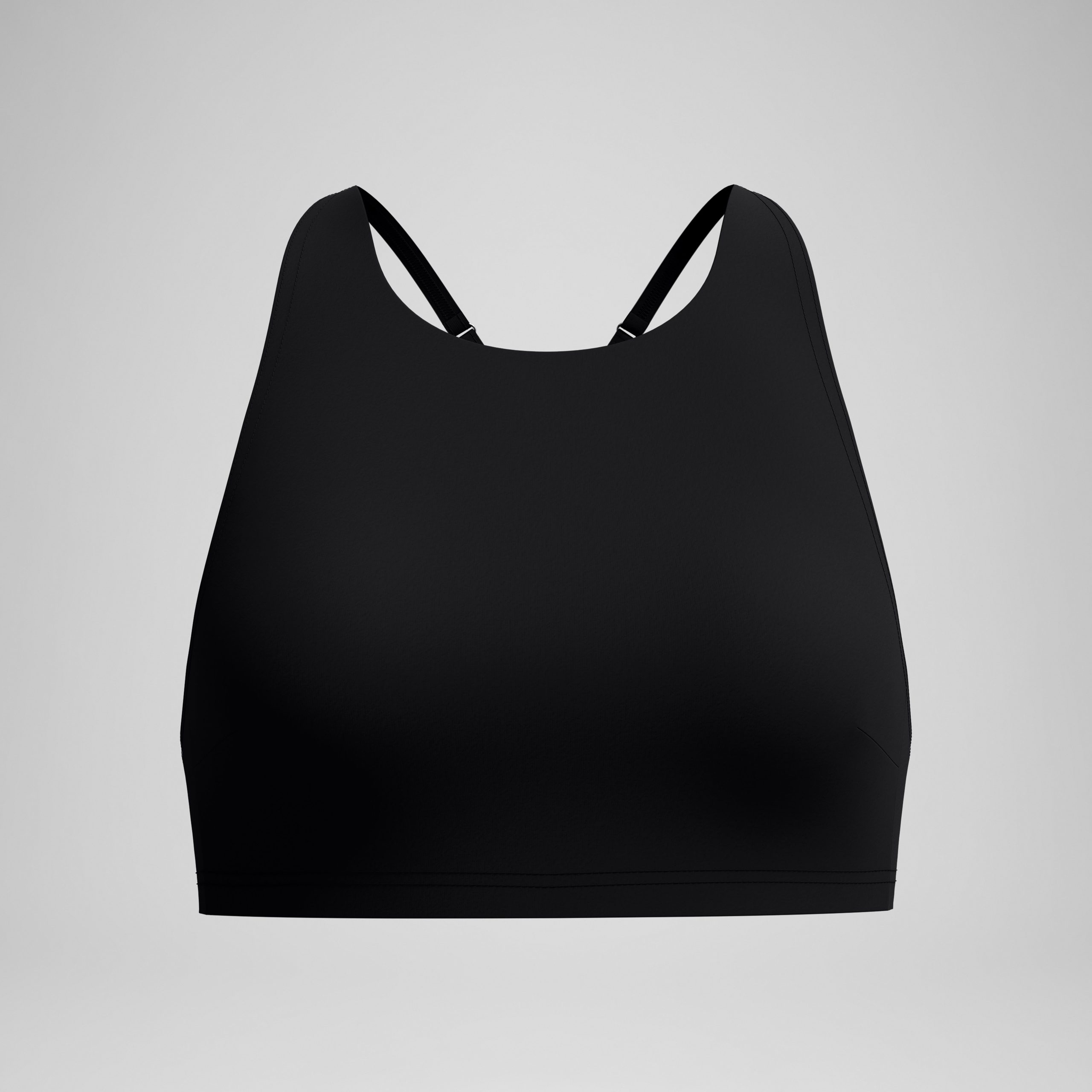 Women's Solid High Neck Bikini Top Black - Image 3