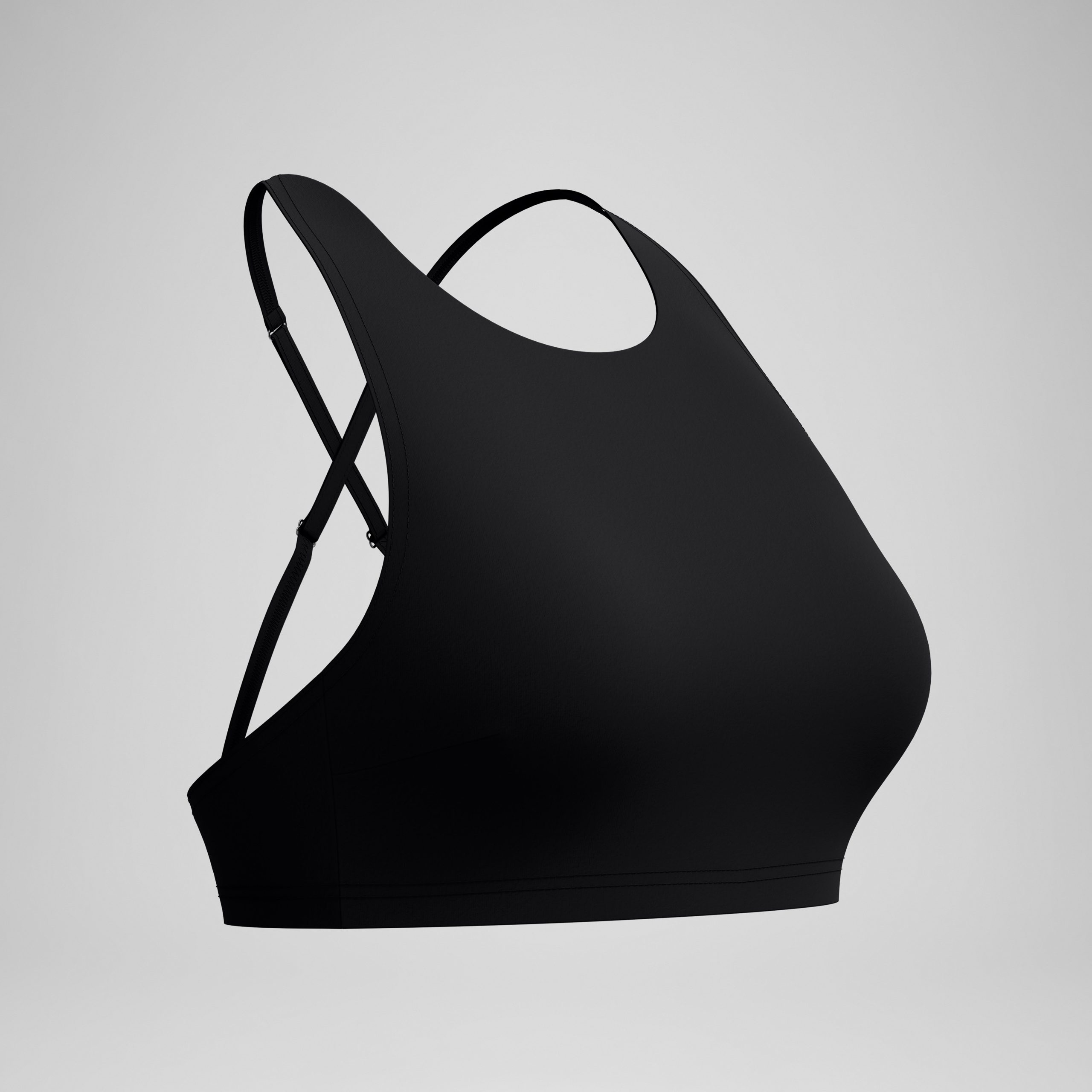 Women's Solid High Neck Bikini Top Black - Image 4