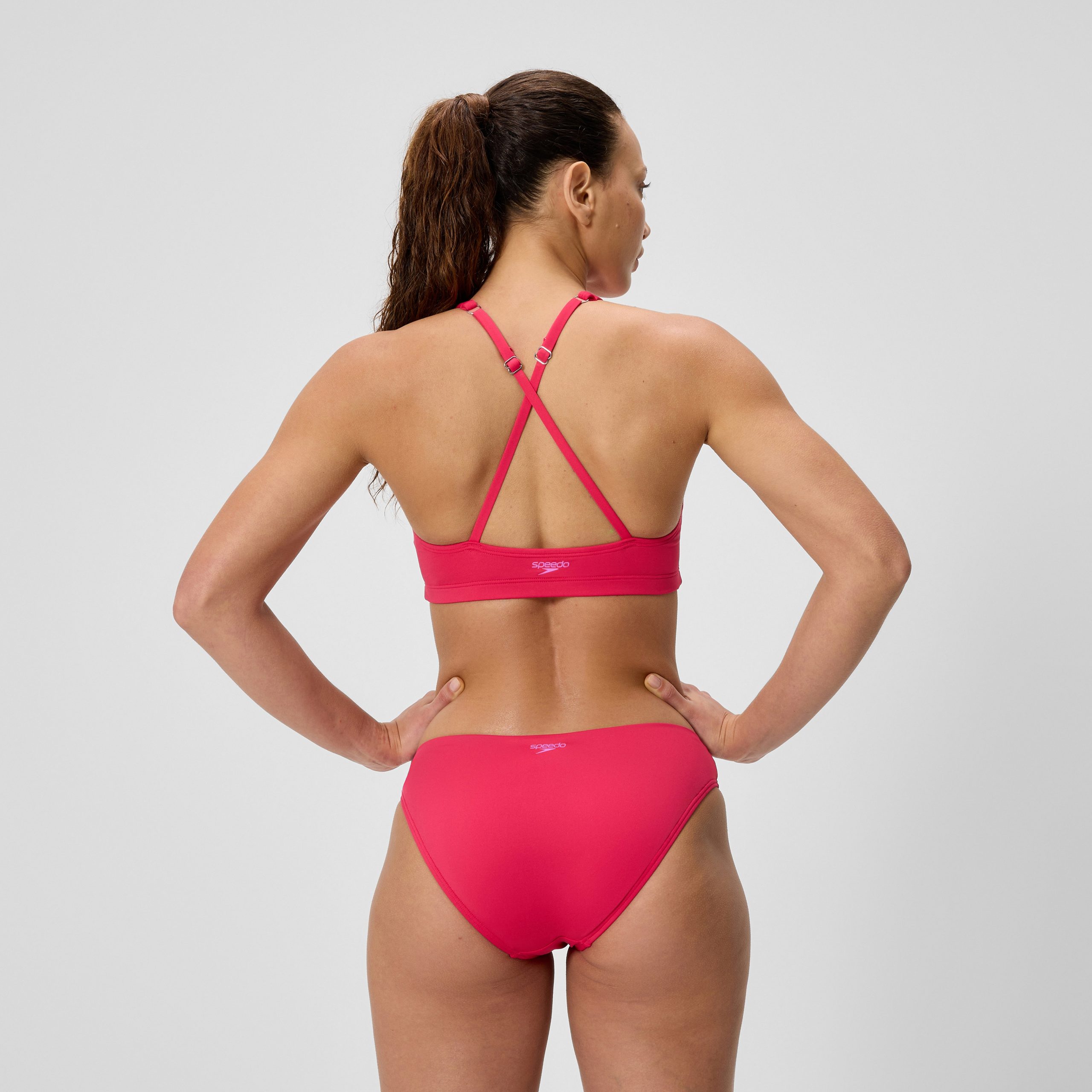 Women's Solid High Neck Bikini Top Ruby - Image 3