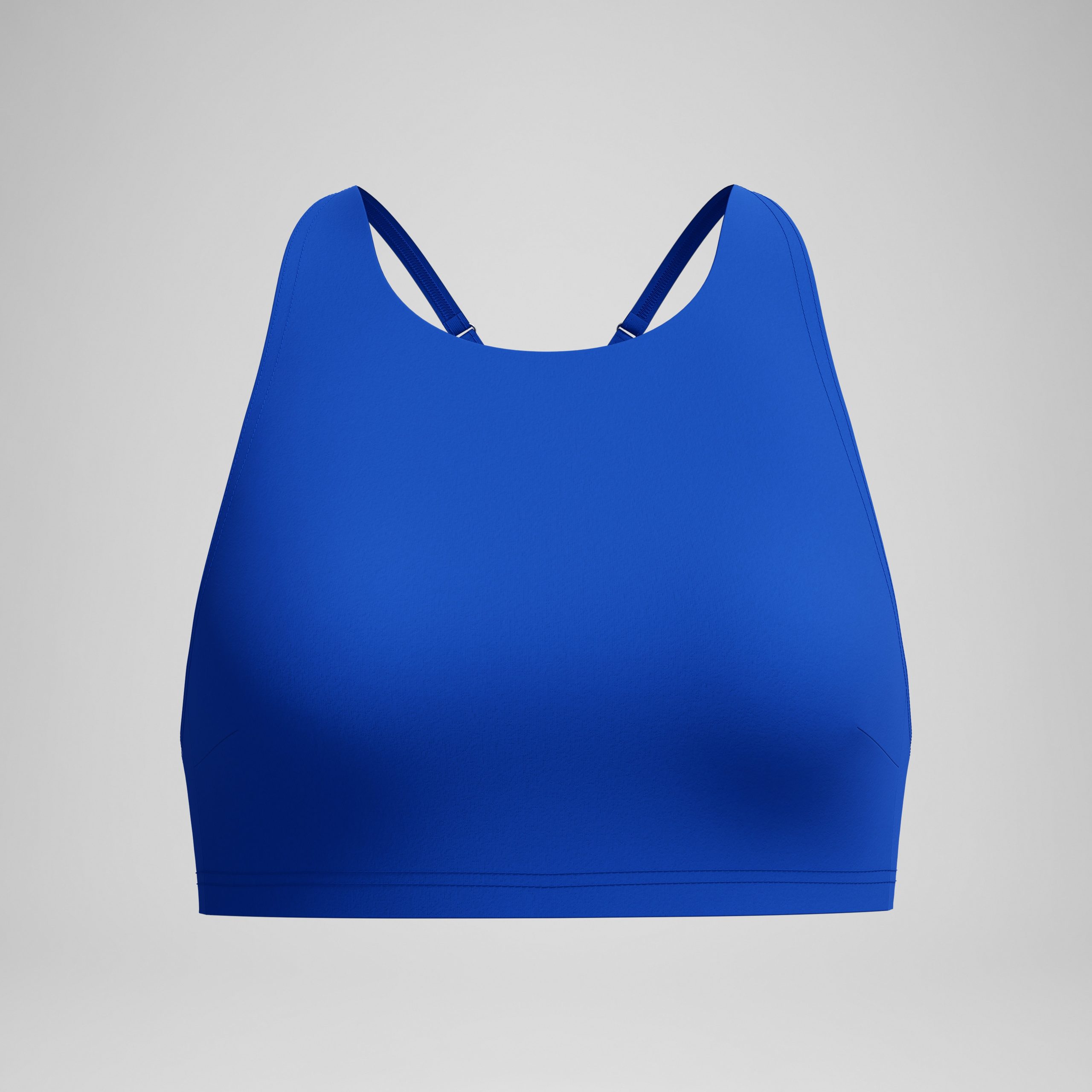 Women's Solid High Neck Bikini Top Blue - Image 4