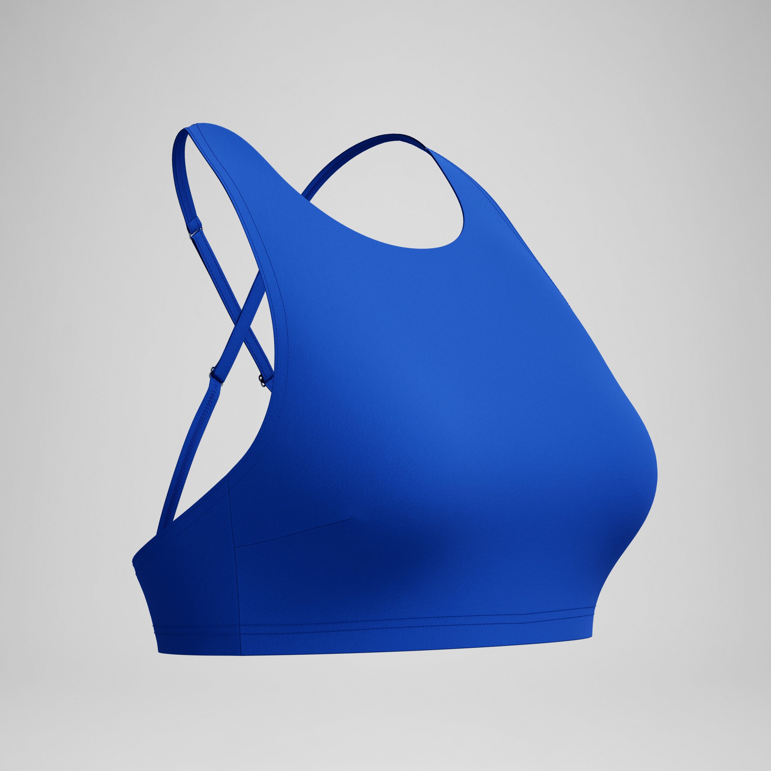 Women's Solid High Neck Bikini Top Blue - Image 5
