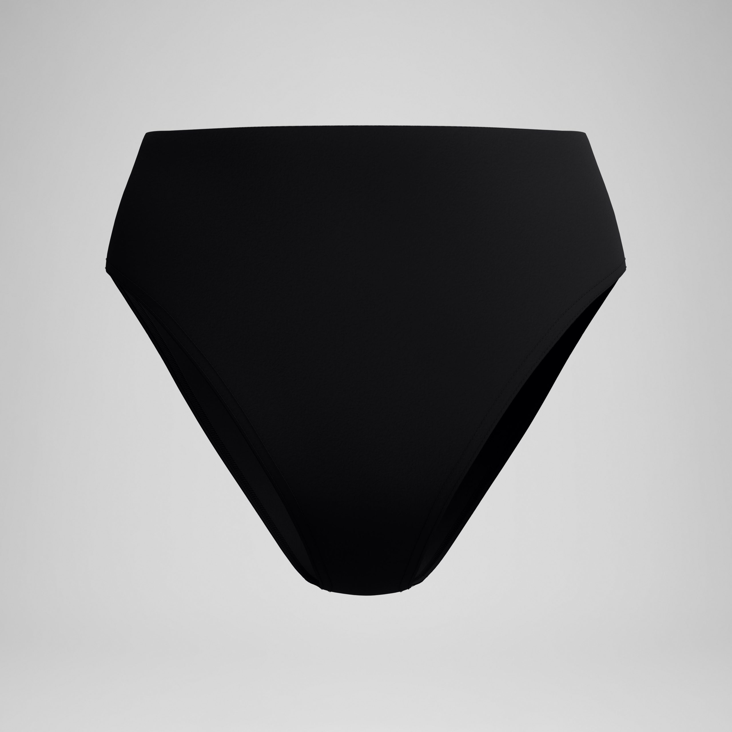 Women's Solid Cheeky High Waist Bottoms Black - Image 4