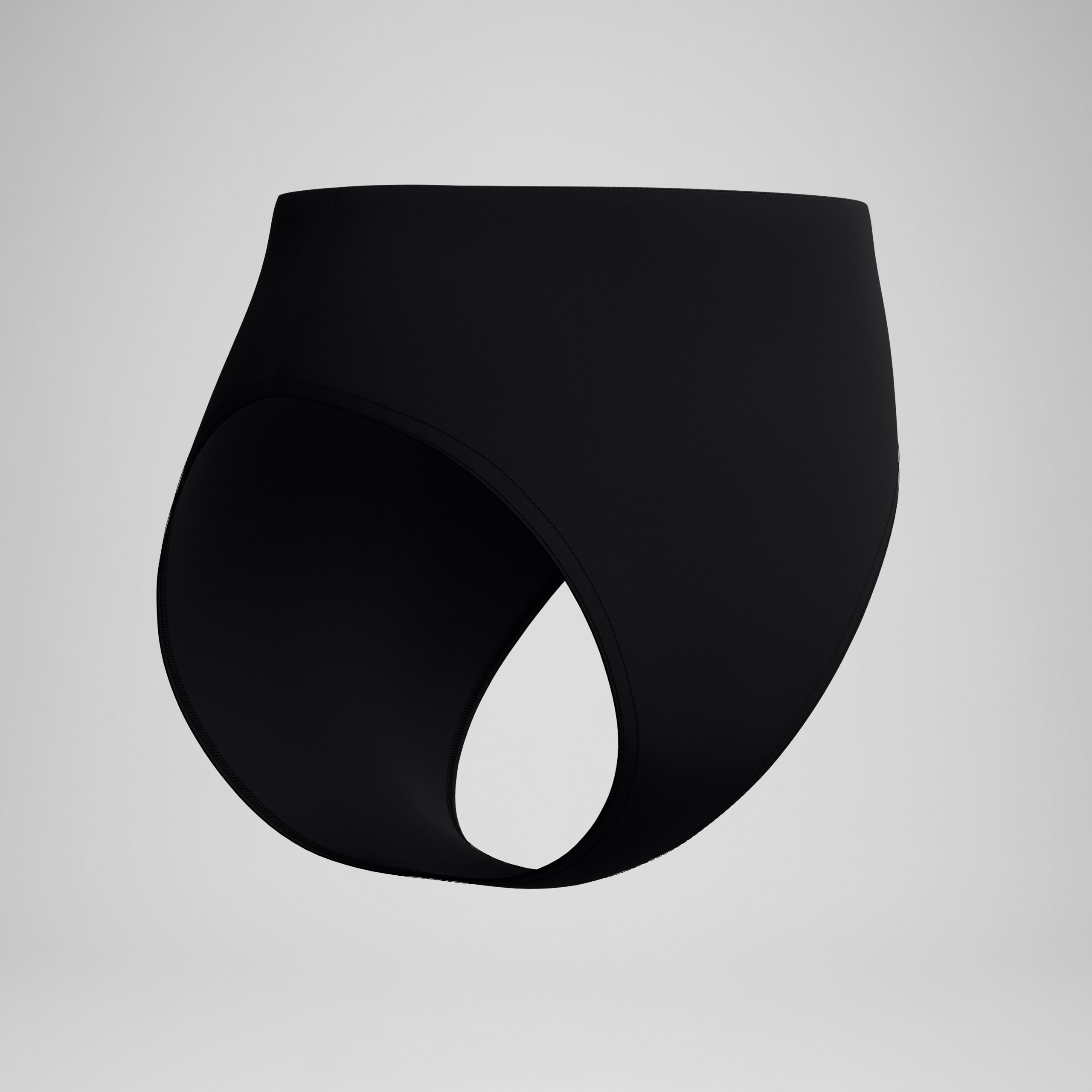 Women's Solid Cheeky High Waist Bottoms Black - Image 5