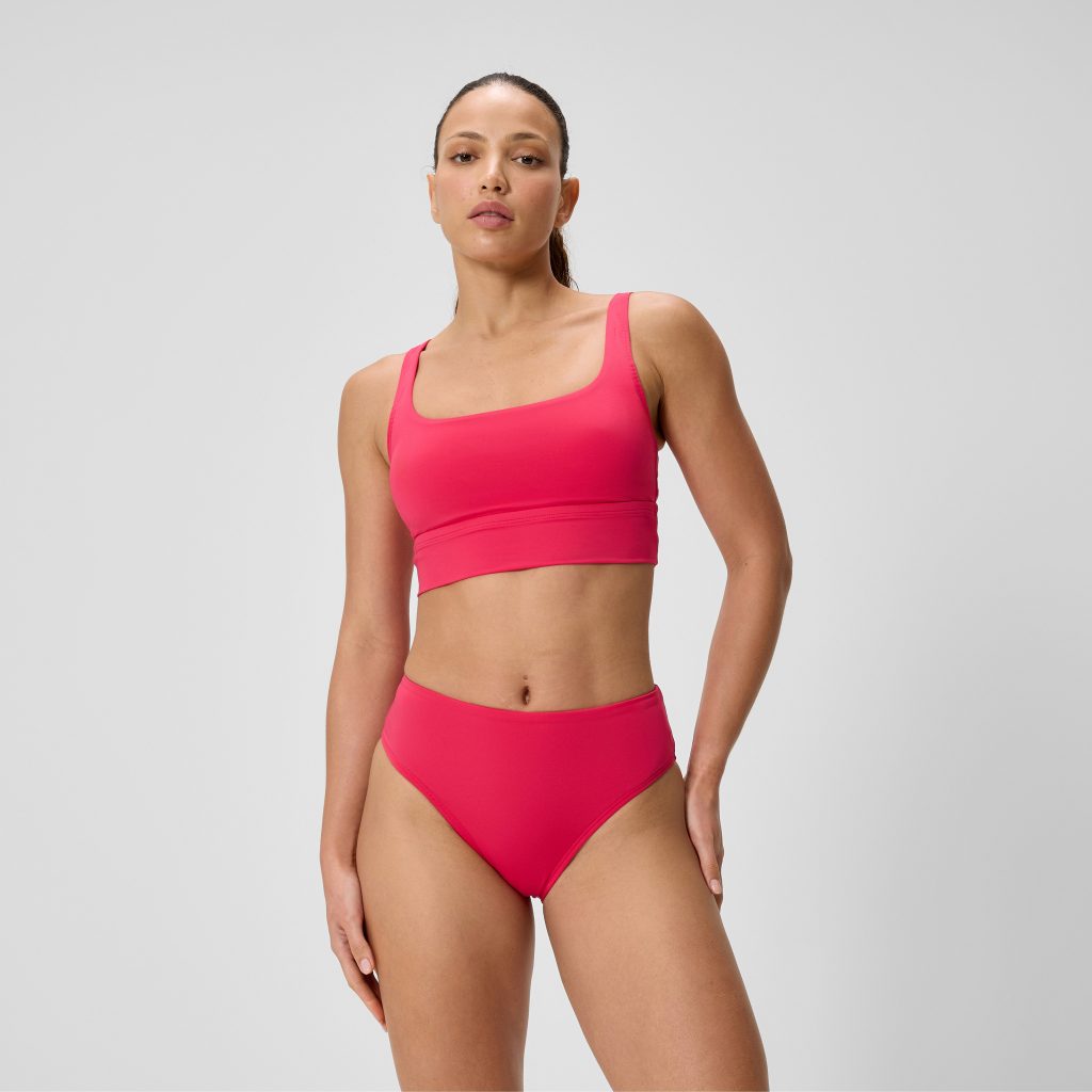 Women's Cheeky High Waist Bikini Bottom Ruby