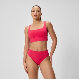 Women's Cheeky High Waist Bikini Bottom Ruby
