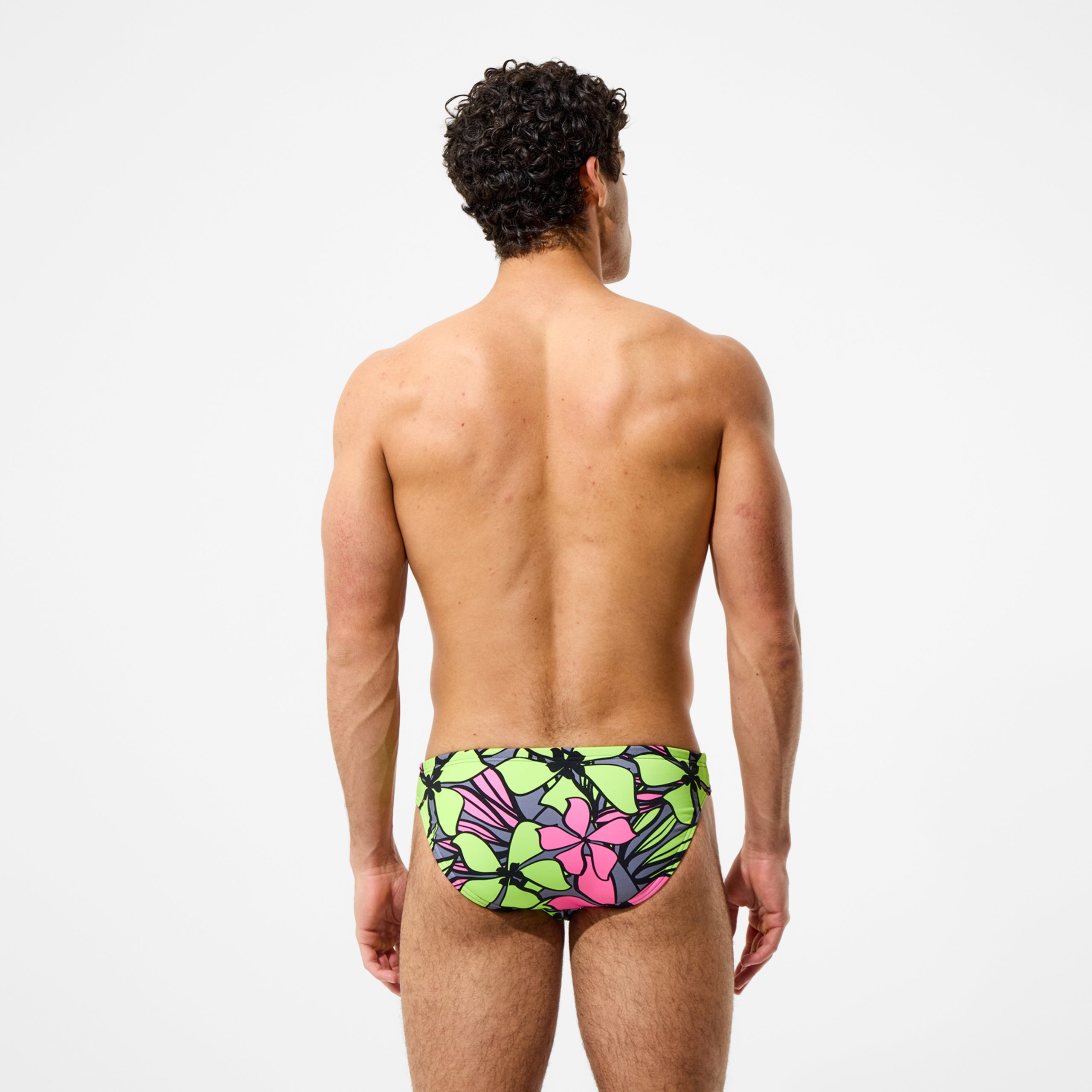 Men's The Speedo Printed Briefs Pink/Green - Image 2
