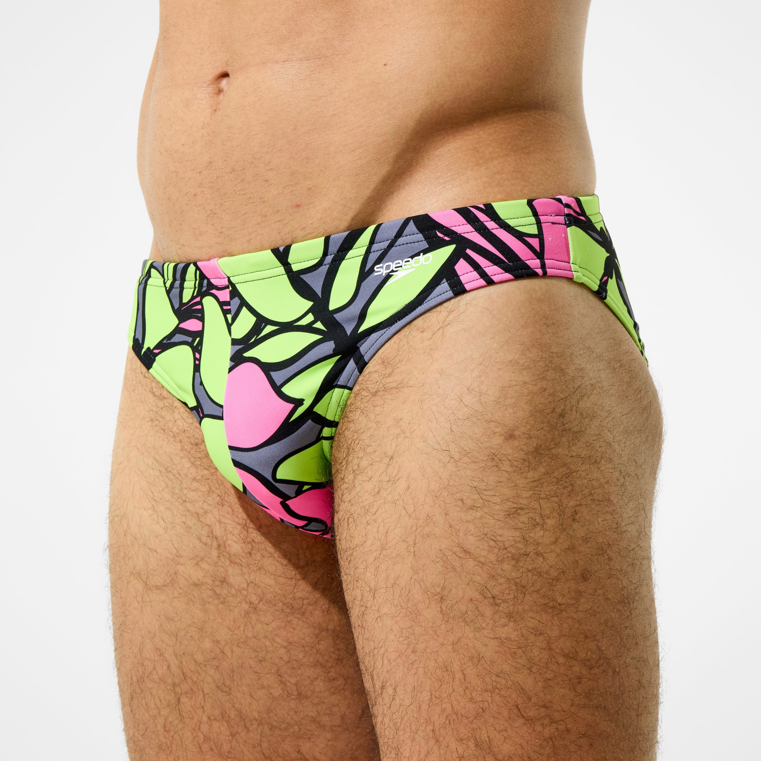 Men's The Speedo Printed Briefs Pink/Green - Image 4