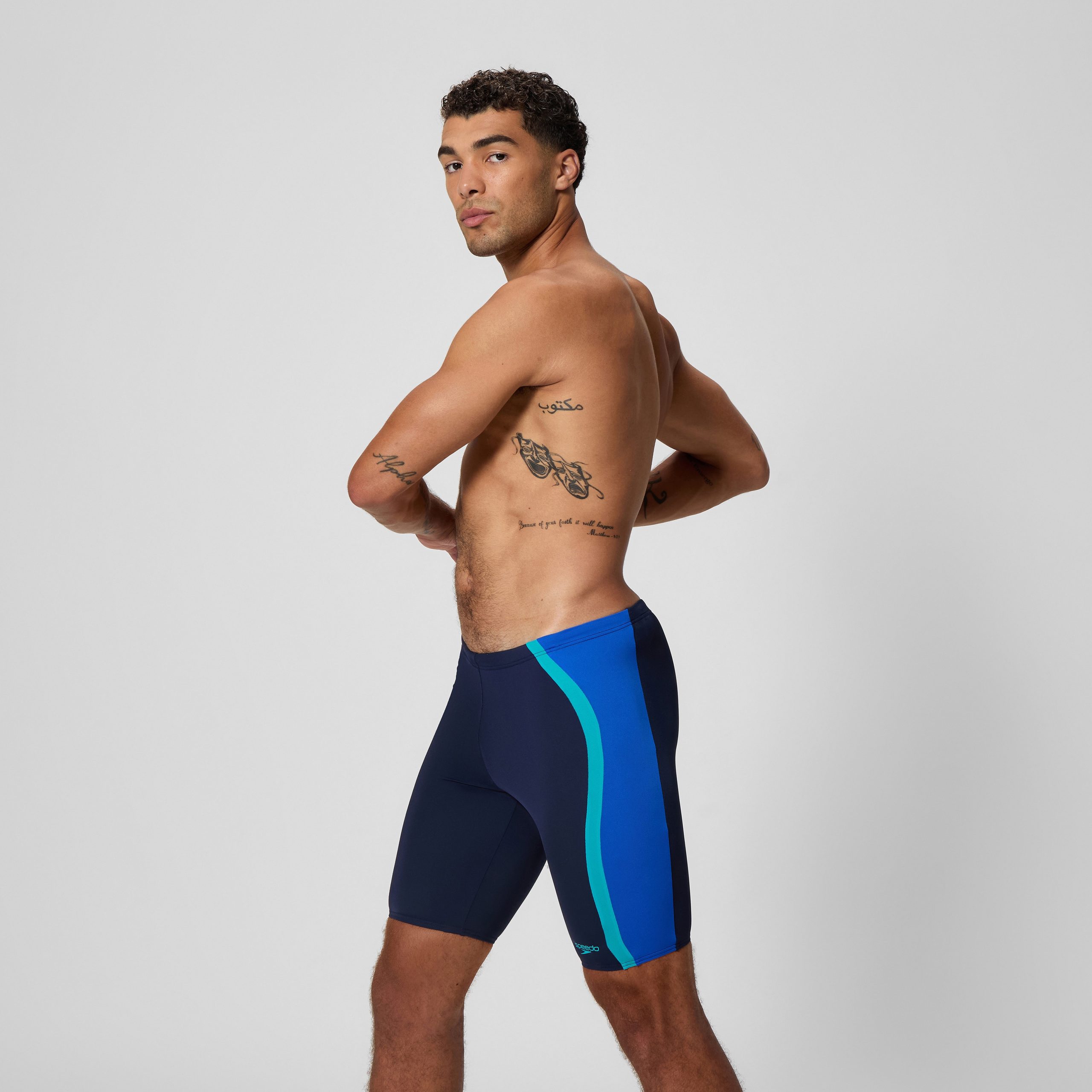Men's Solid Splice Jammer Navy/Blue - Image 2