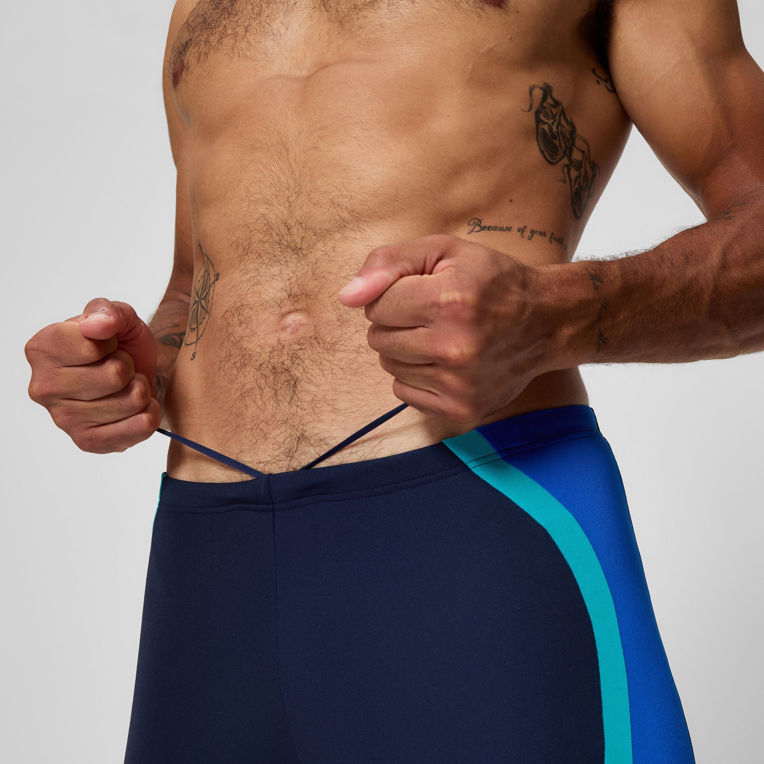 Men's Solid Splice Jammer Navy/Blue - Image 9