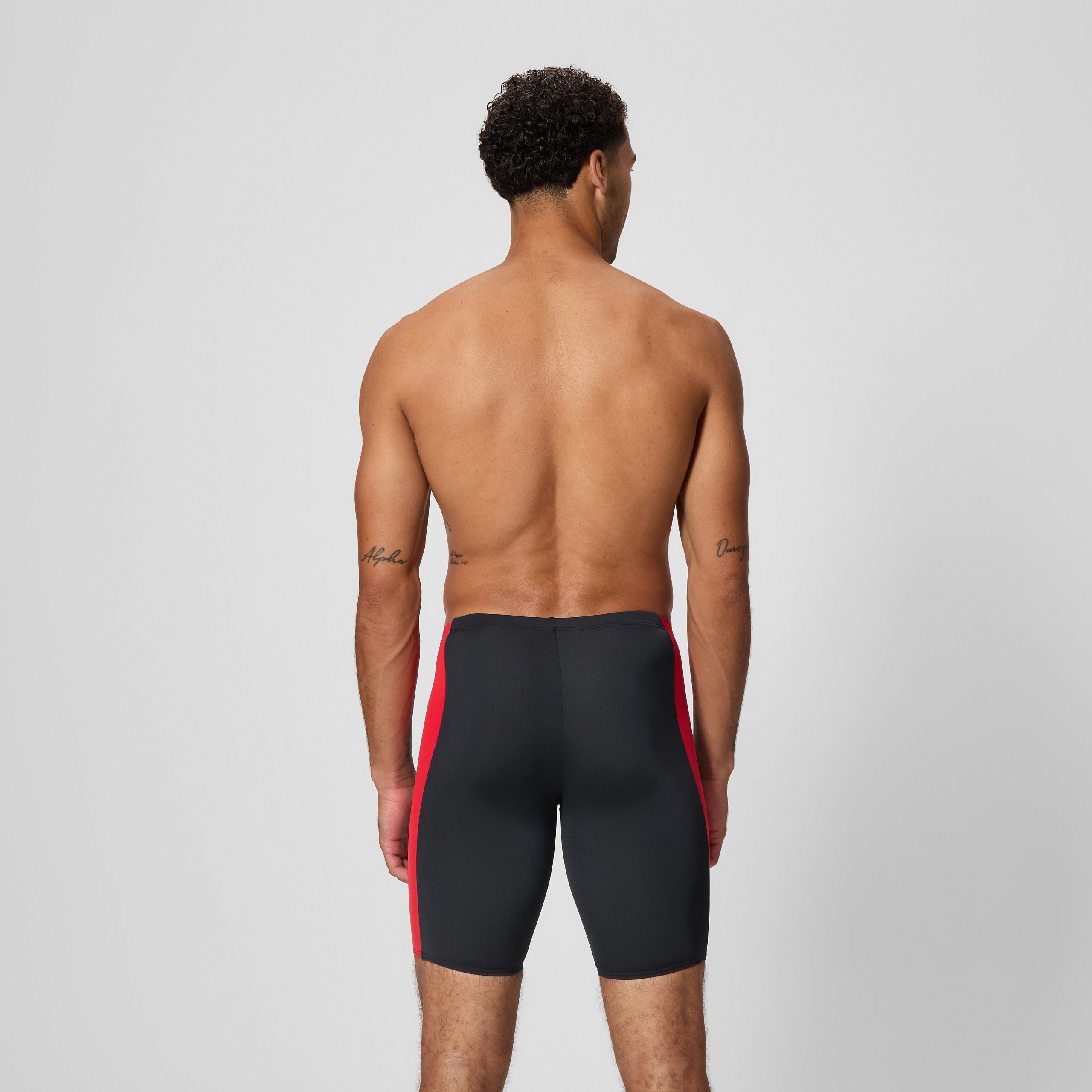 Men's Solid Splice Jammer Black/Red - Image 3