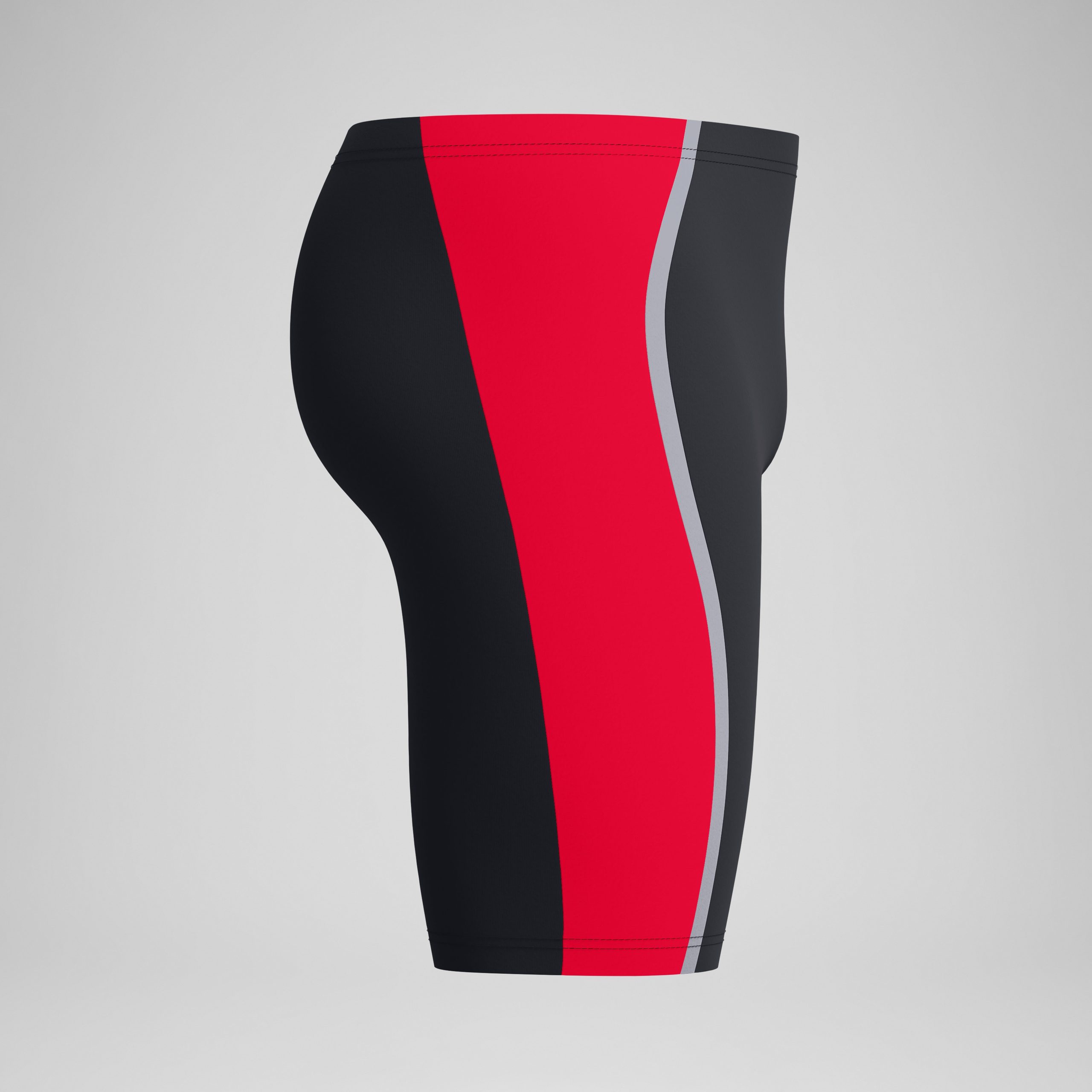 Men's Solid Splice Jammer Black/Red - Image 6