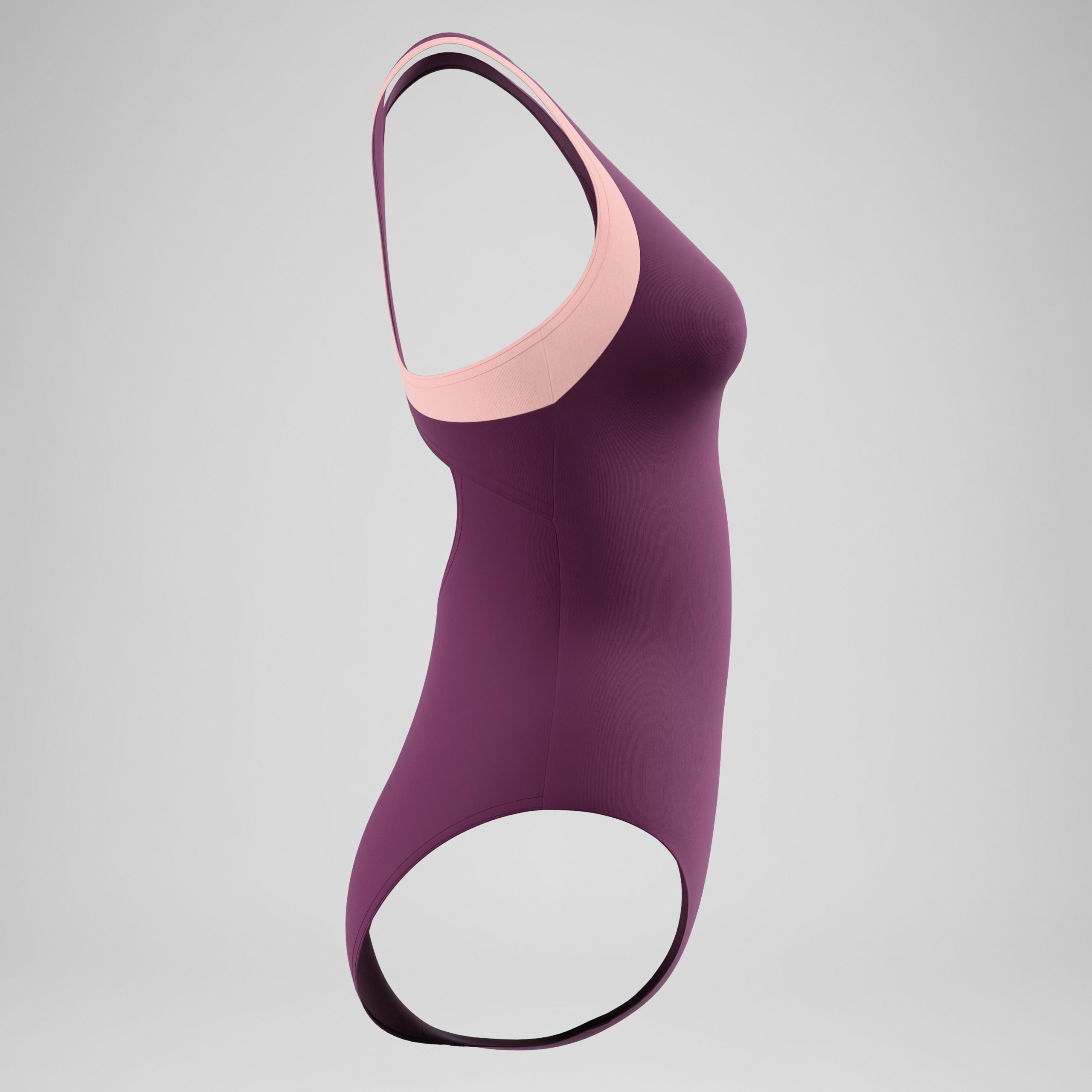 Women's Colorblock Racerback One Piece Dark Pink - Image 6