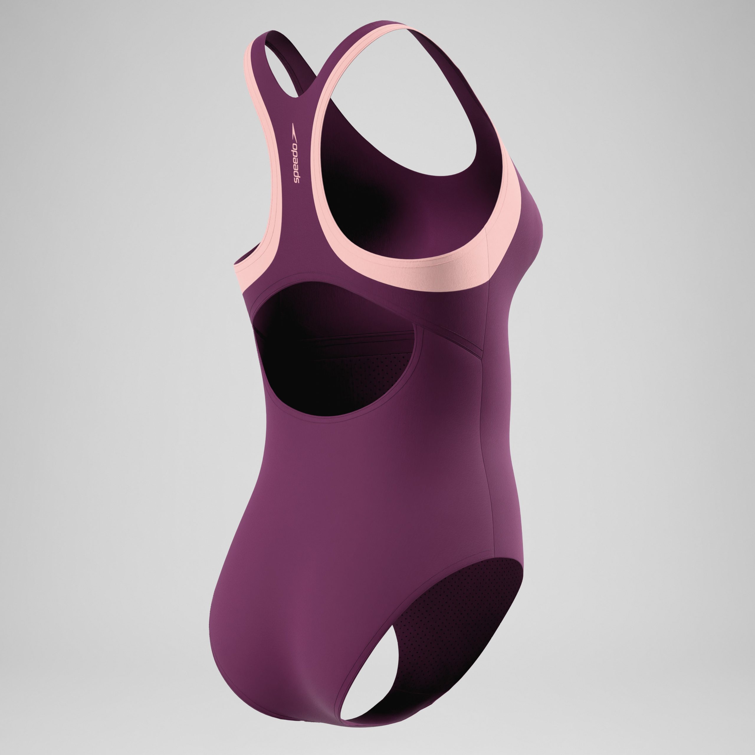 Women's Colorblock Racerback One Piece Dark Pink - Image 7