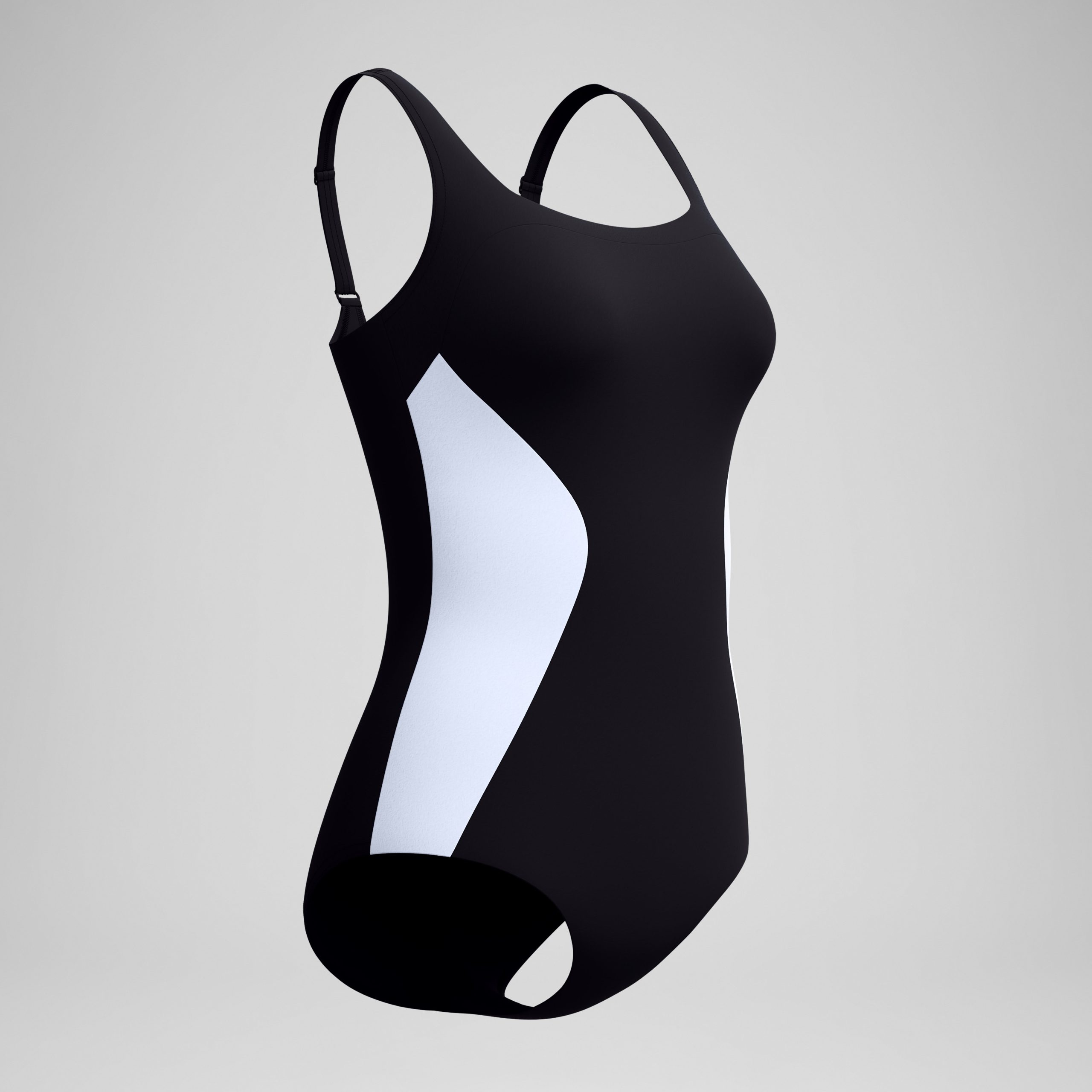 Women's Shaping Colorblock Contour One Piece Black/White