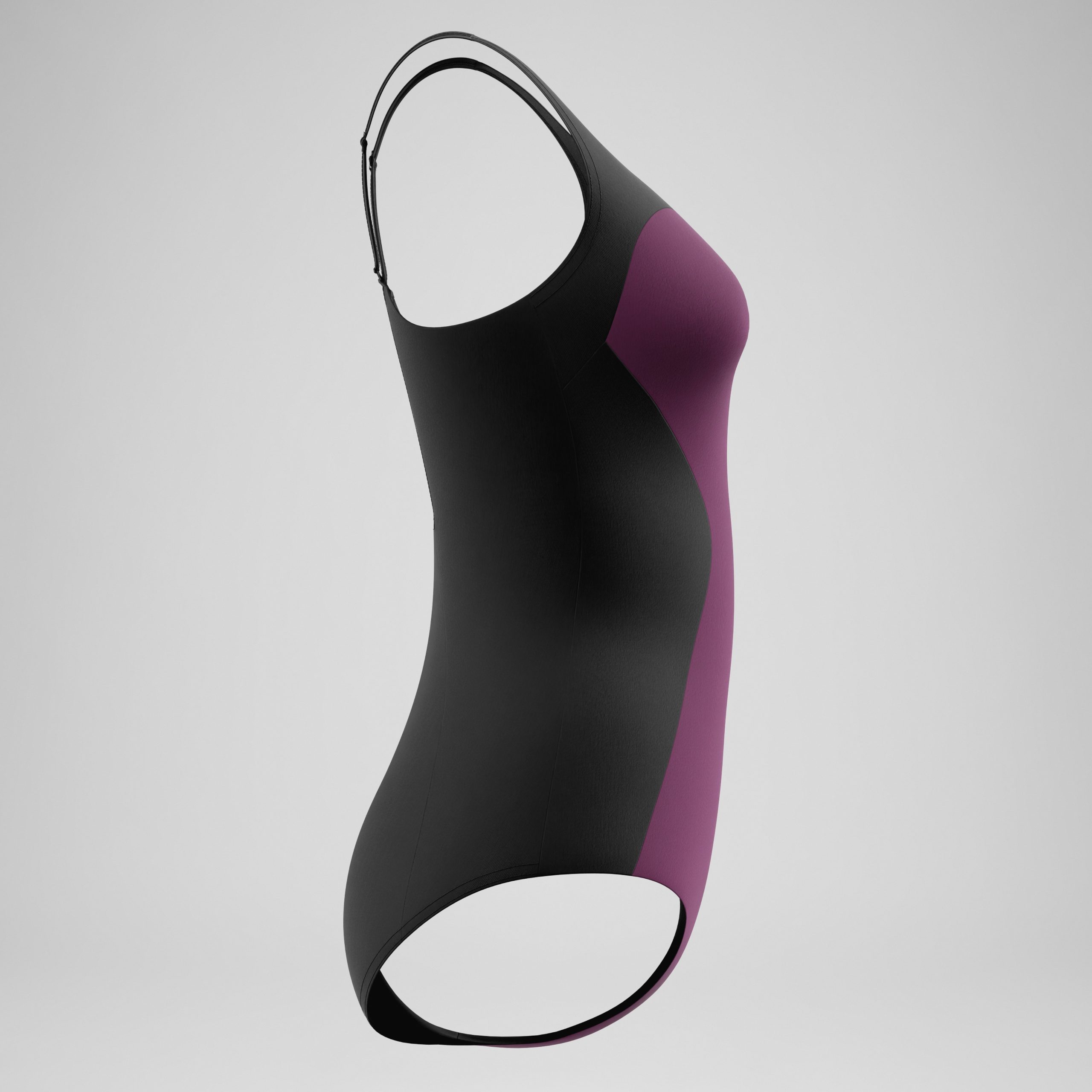 Women's Colorblock Contour One Piece Dark Pink/Black - Image 6