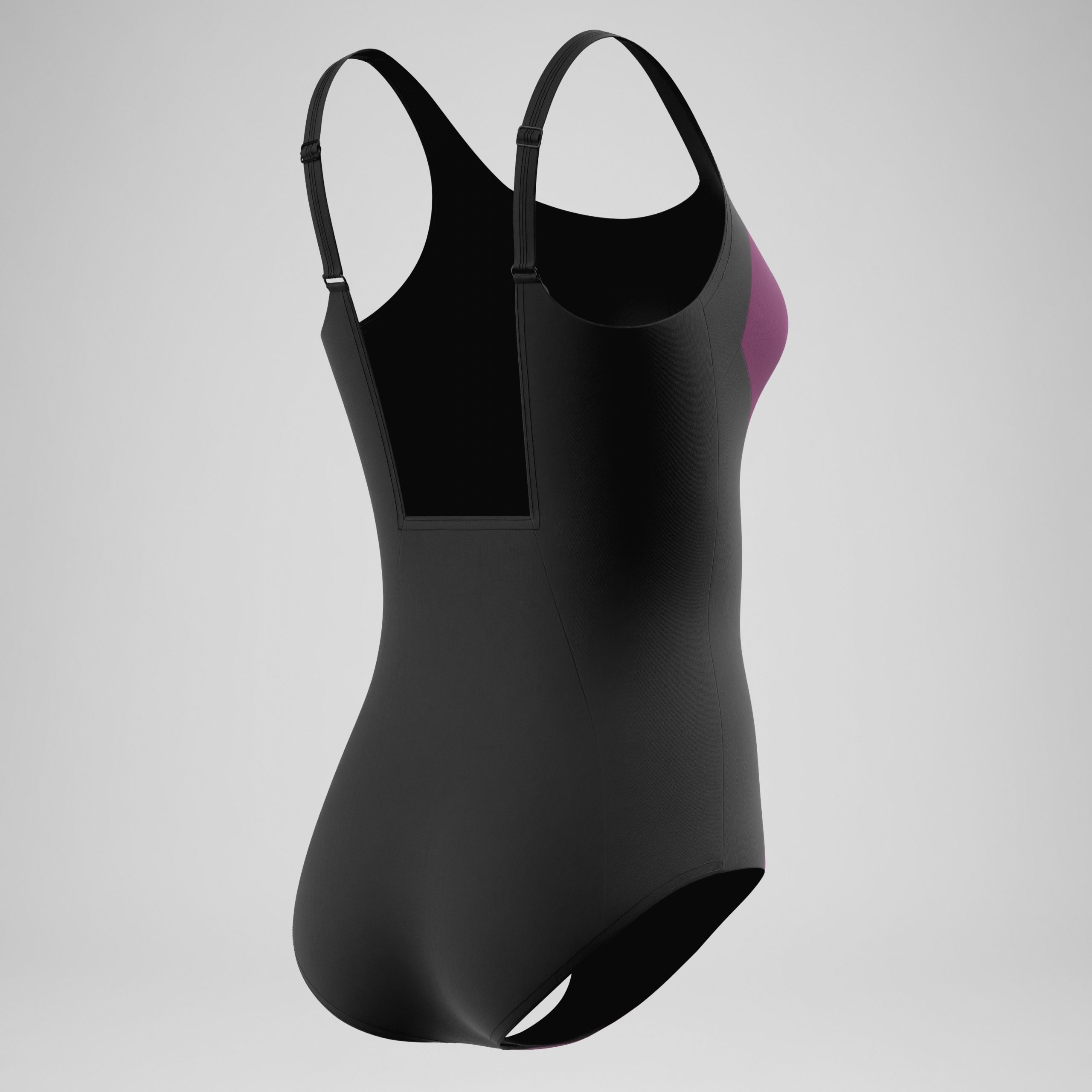 Women's Colorblock Contour One Piece Dark Pink/Black - Image 7