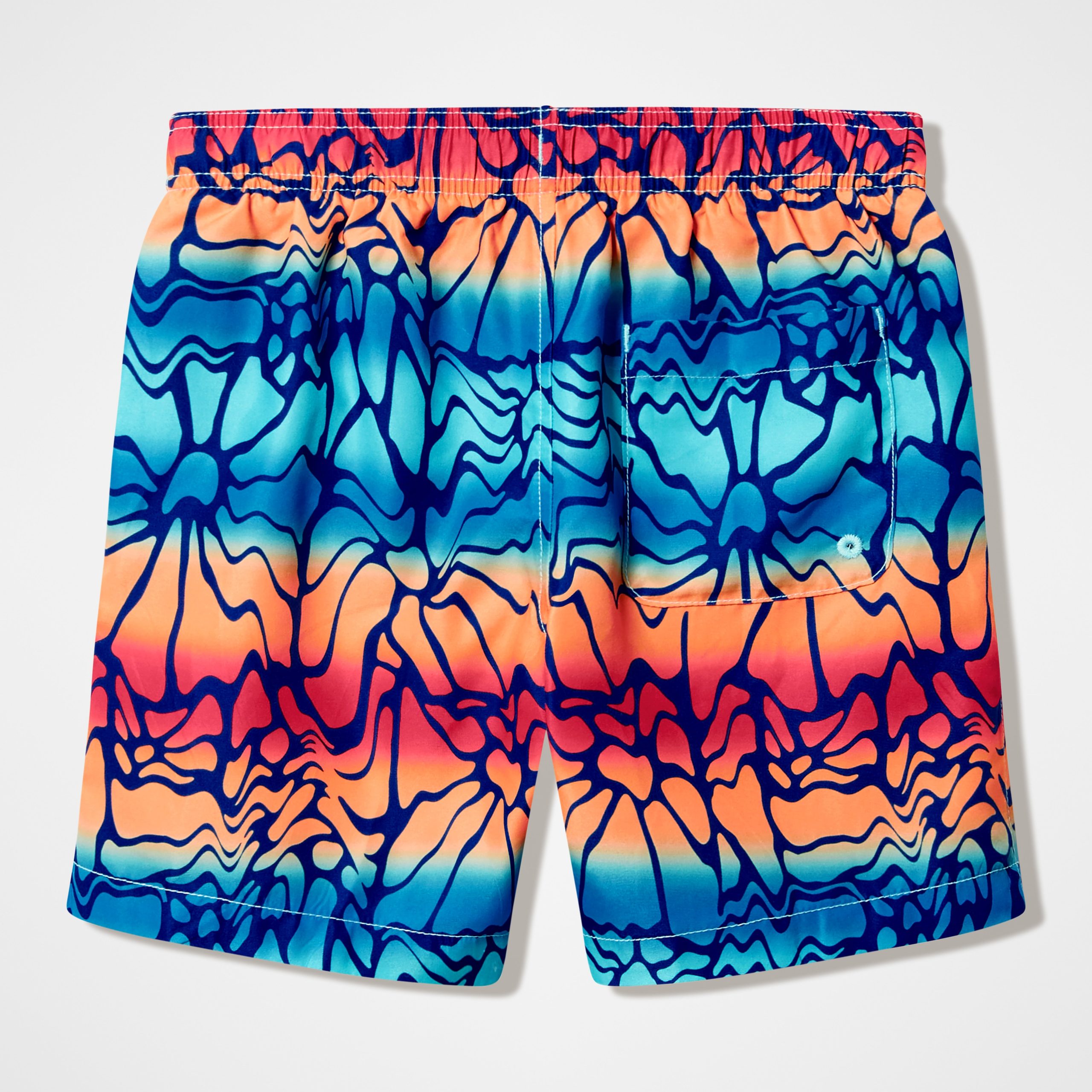 Boys Printed Swim Shorts Blue/Orange - Image 2