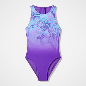 Girls Printed Hydrasuit Purple/Blue