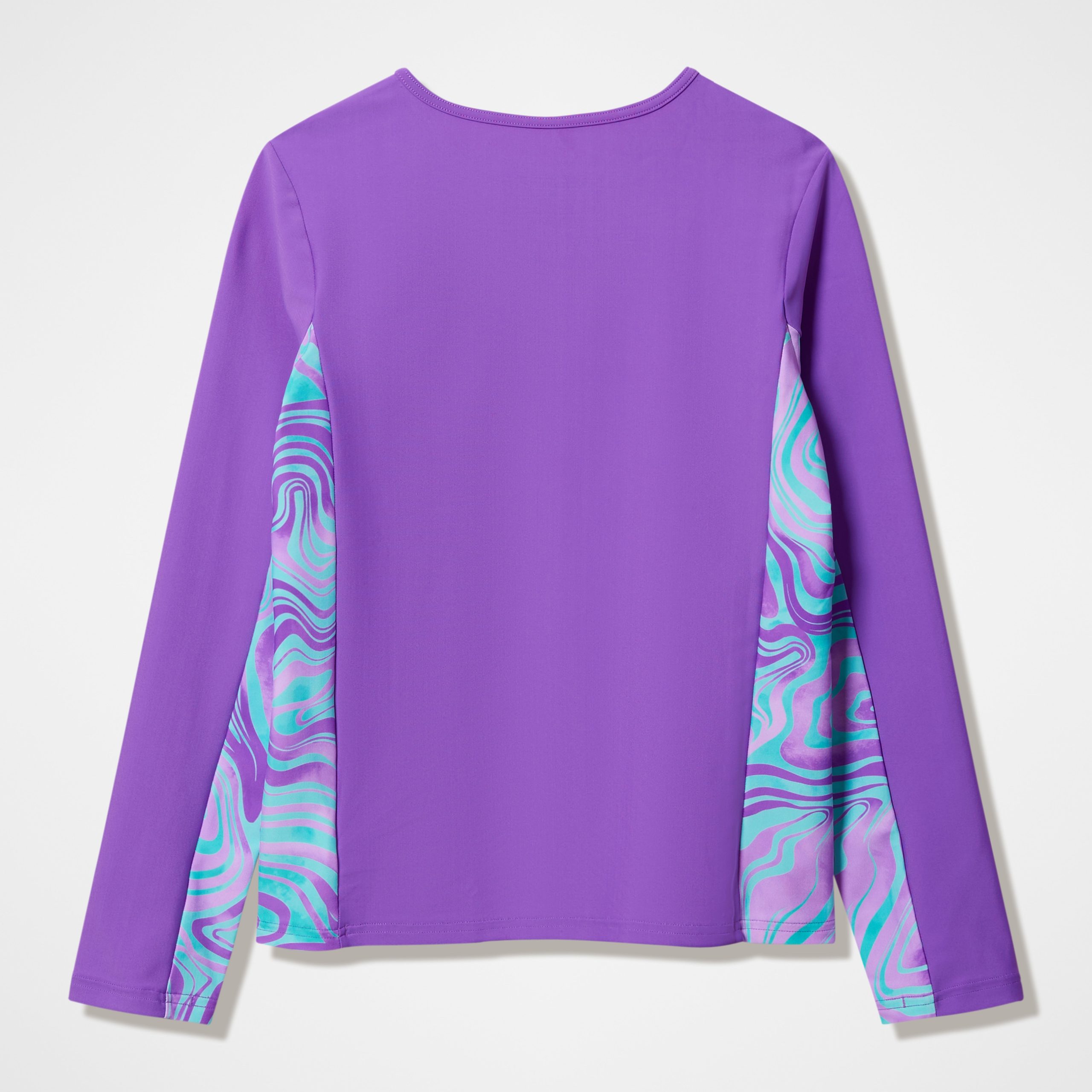 Girls Printed Long Sleeve Rashguard Purple - Image 2